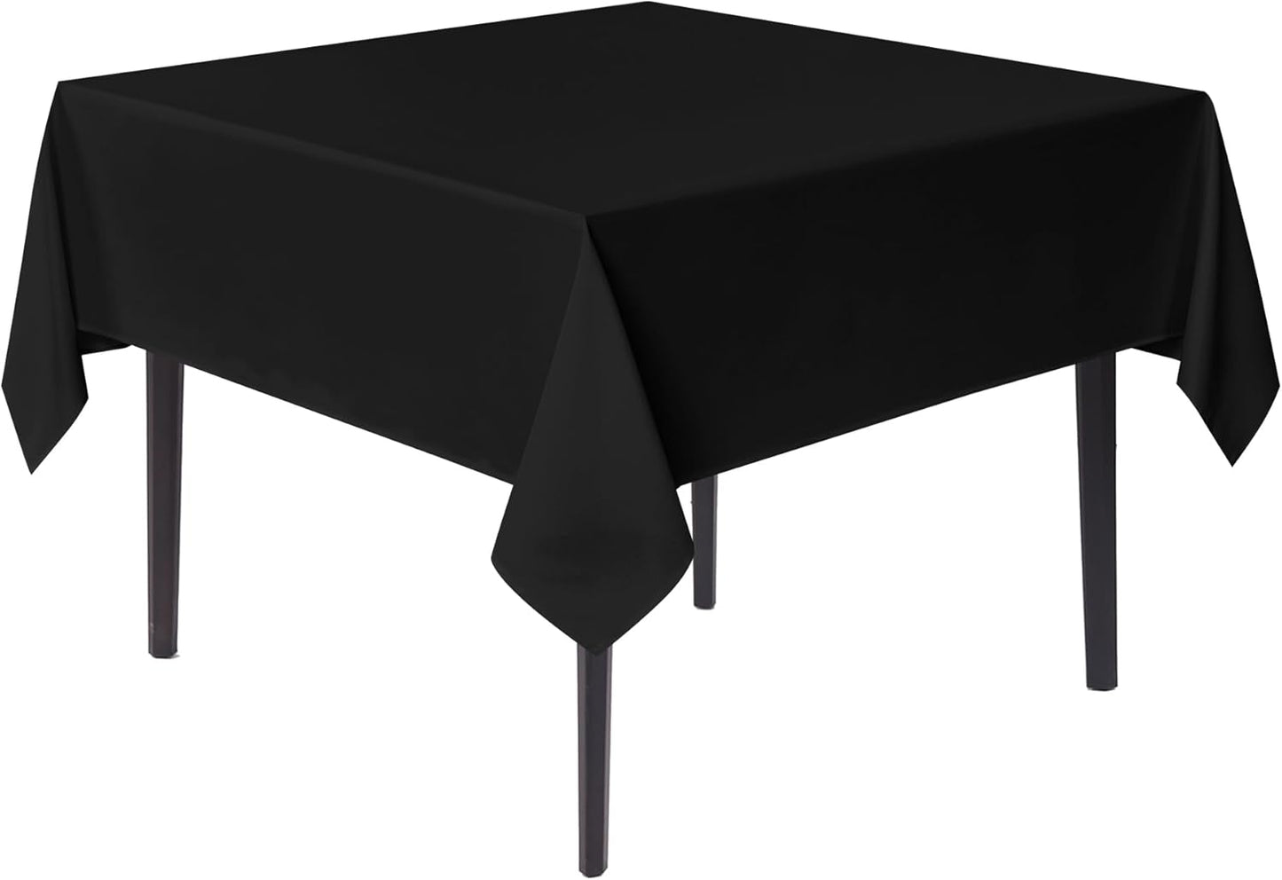 sancua Black Square Tablecloths 85x85 Inch - Fabric Table Cloth for Square or Round Tables, Washable Polyester Table Cover for Outdoor Party, Birthday, Buffet, Resturant