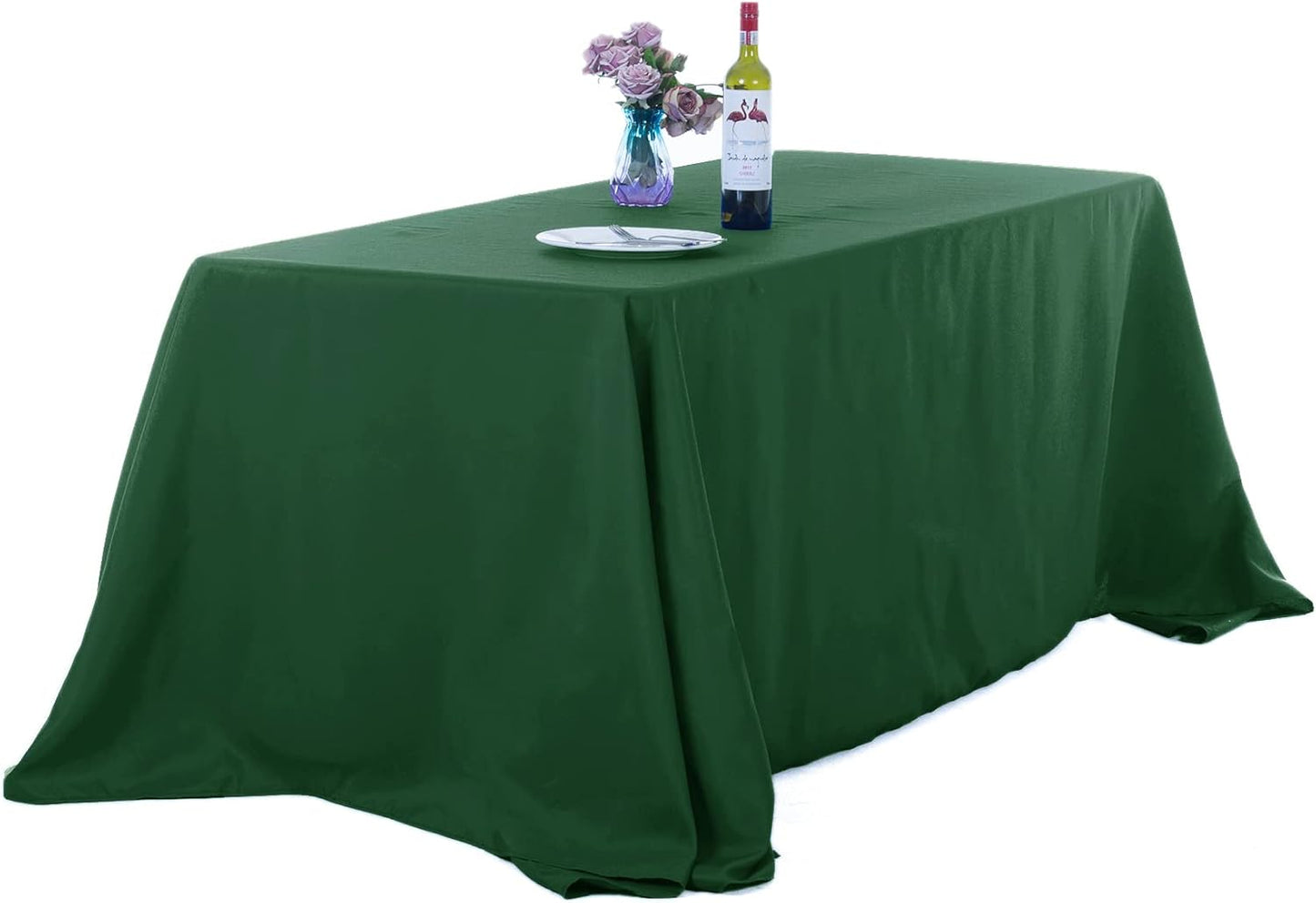 Ascoza 2pack 90x132 Inch Hunter Rectangular Tablecloth 6 Feet Table Cloth in Polyester Fabric for Wedding/Banquet/Restaurant/Parties