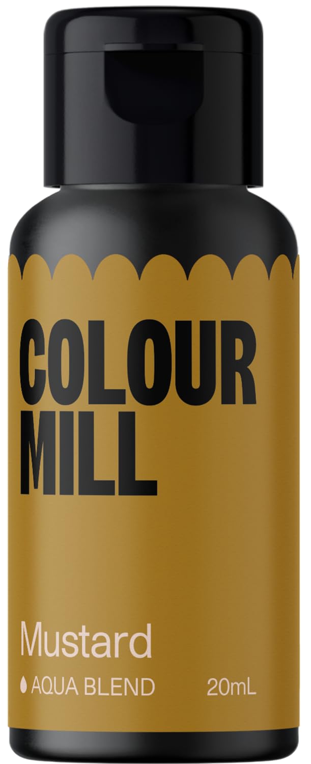 Colour Mill Aqua Blend Water-Based Food Coloring, 20 Milliliters Mustard - Gold
