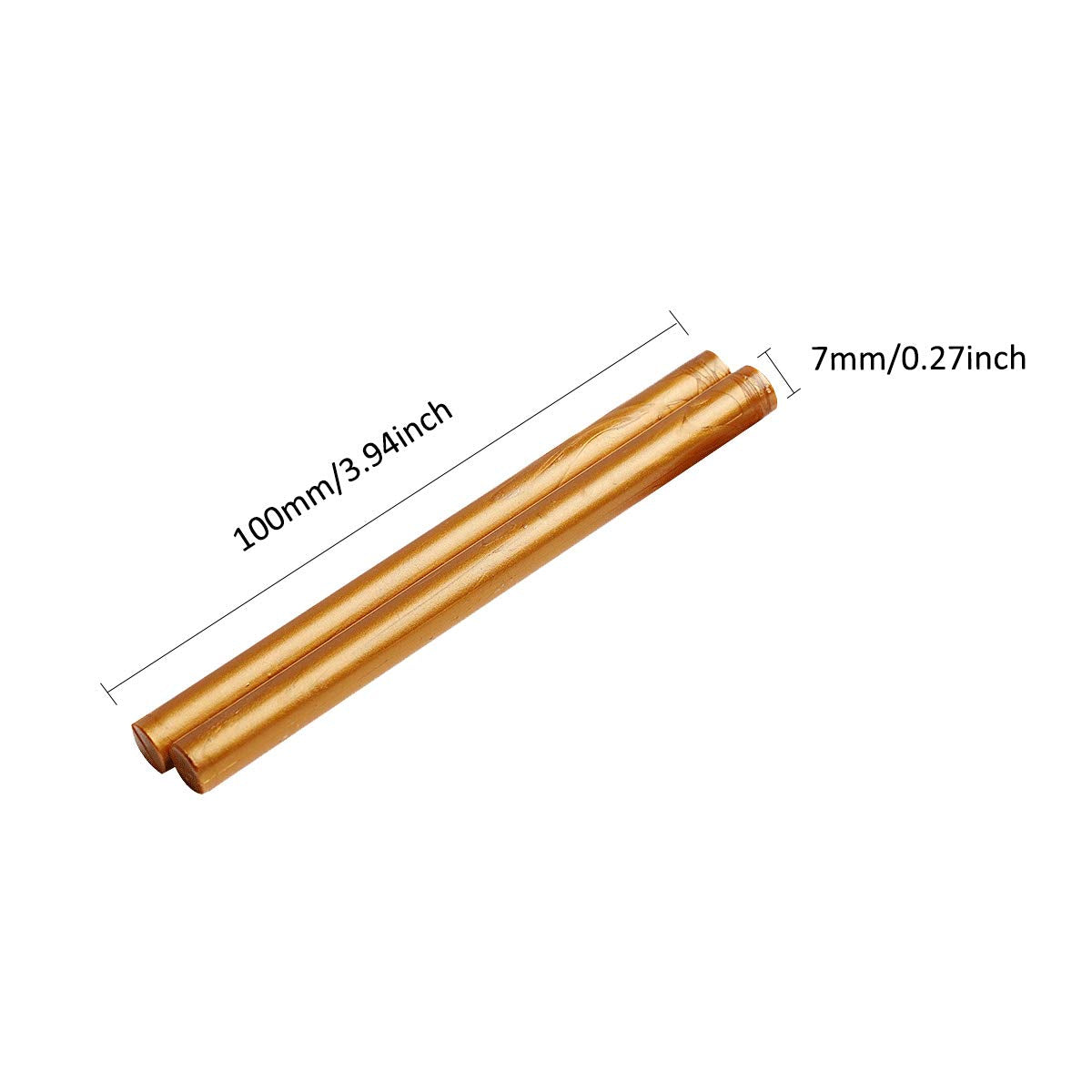 VARACL Hot Melt Glue Sealing Sticks for Letter Seal Stamp - Great for Wedding Invitations, Cards Envelopes, Snail Mails, Postcards, Greeting Cards, Gift Ideas, 7 x 100 mm, 20PCS (Gold)