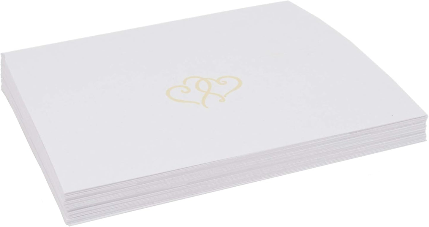 Linked Hearts Place Cards, Ivory (Choose Color), Set of 150, Pre-cut and Scored - Wedding, Party, Dinner, and Special Events - Made in the USA