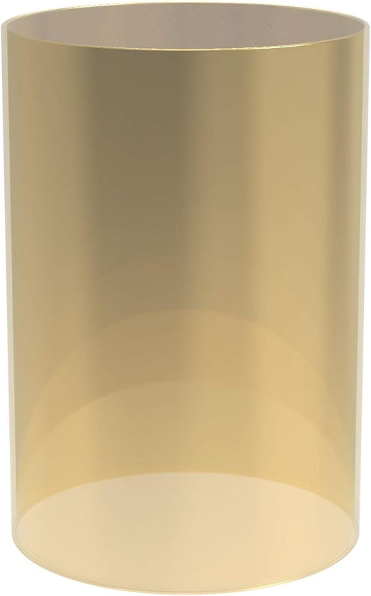 Electroplated Glass Hurricane Mirror Effect Cylinder Candle Holder Bottomless Glass Sleeve Lamp Shade Replacement (Gold,3.5X6)