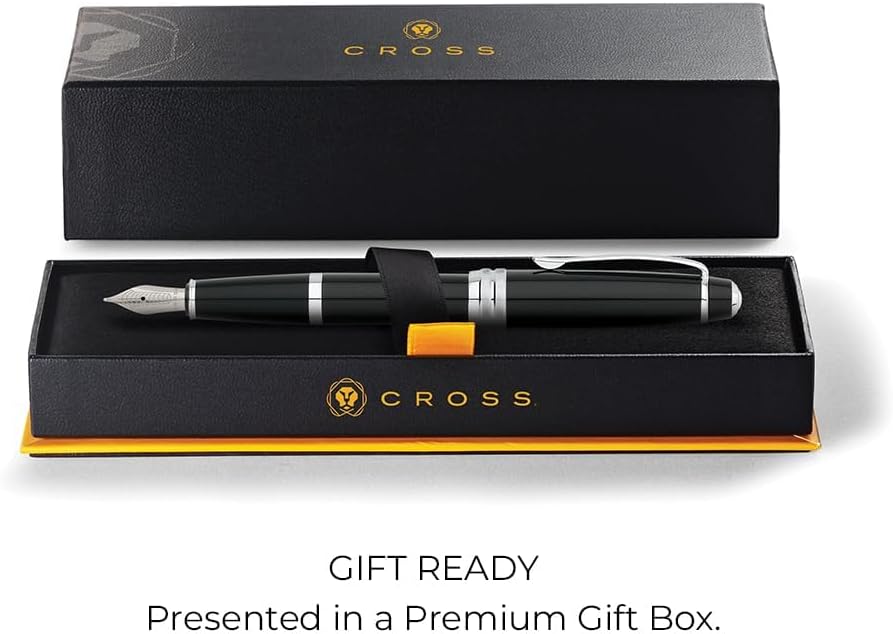 Cross Bailey Refillable Fountain Presented in a Premium Gift Box - Medium Point, Black Ink, Black