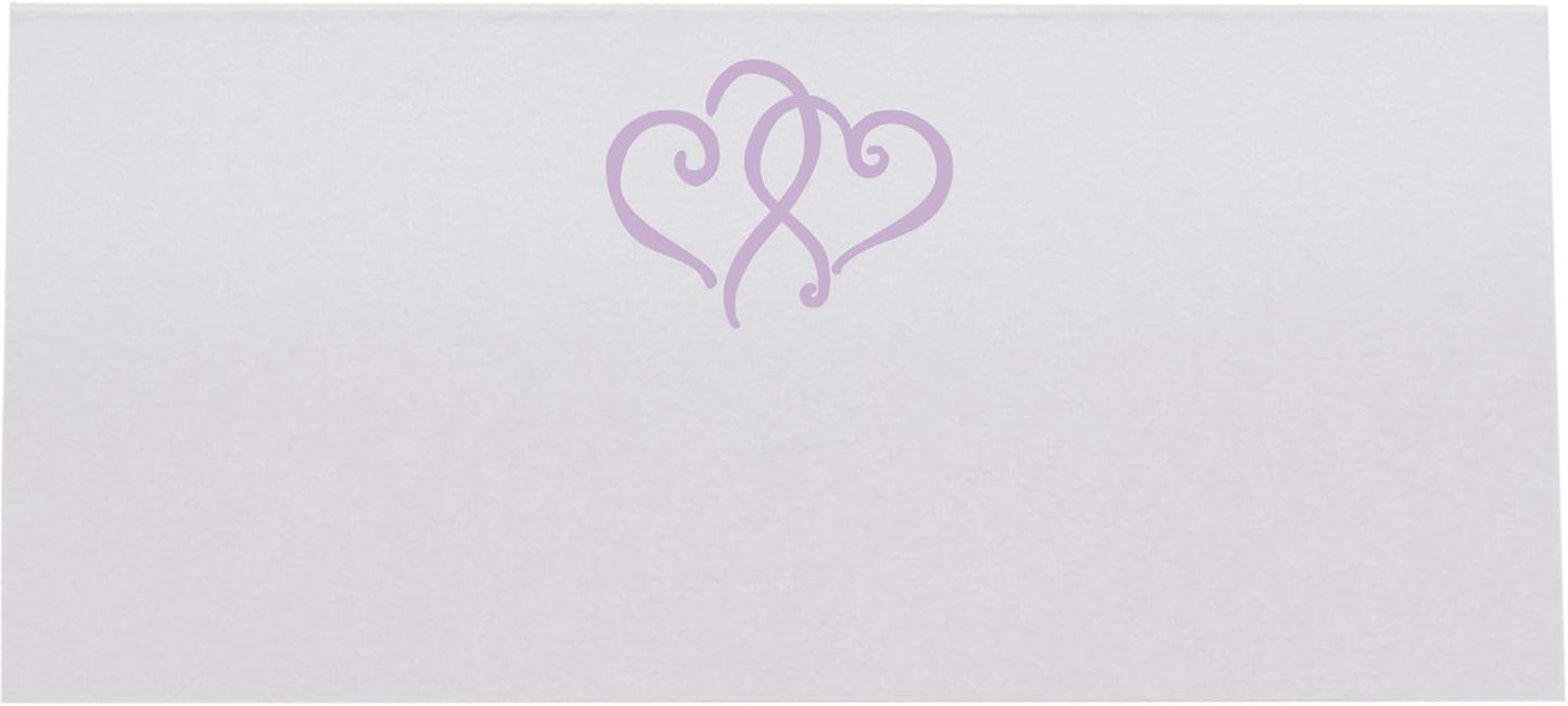 Linked Hearts Printable Place Cards, Lavender (Choose Color), Set of 60 (10 Sheets), Laser & Inkjet Printers - Wedding, Party, Dinner, and Special Events - Made in the USA