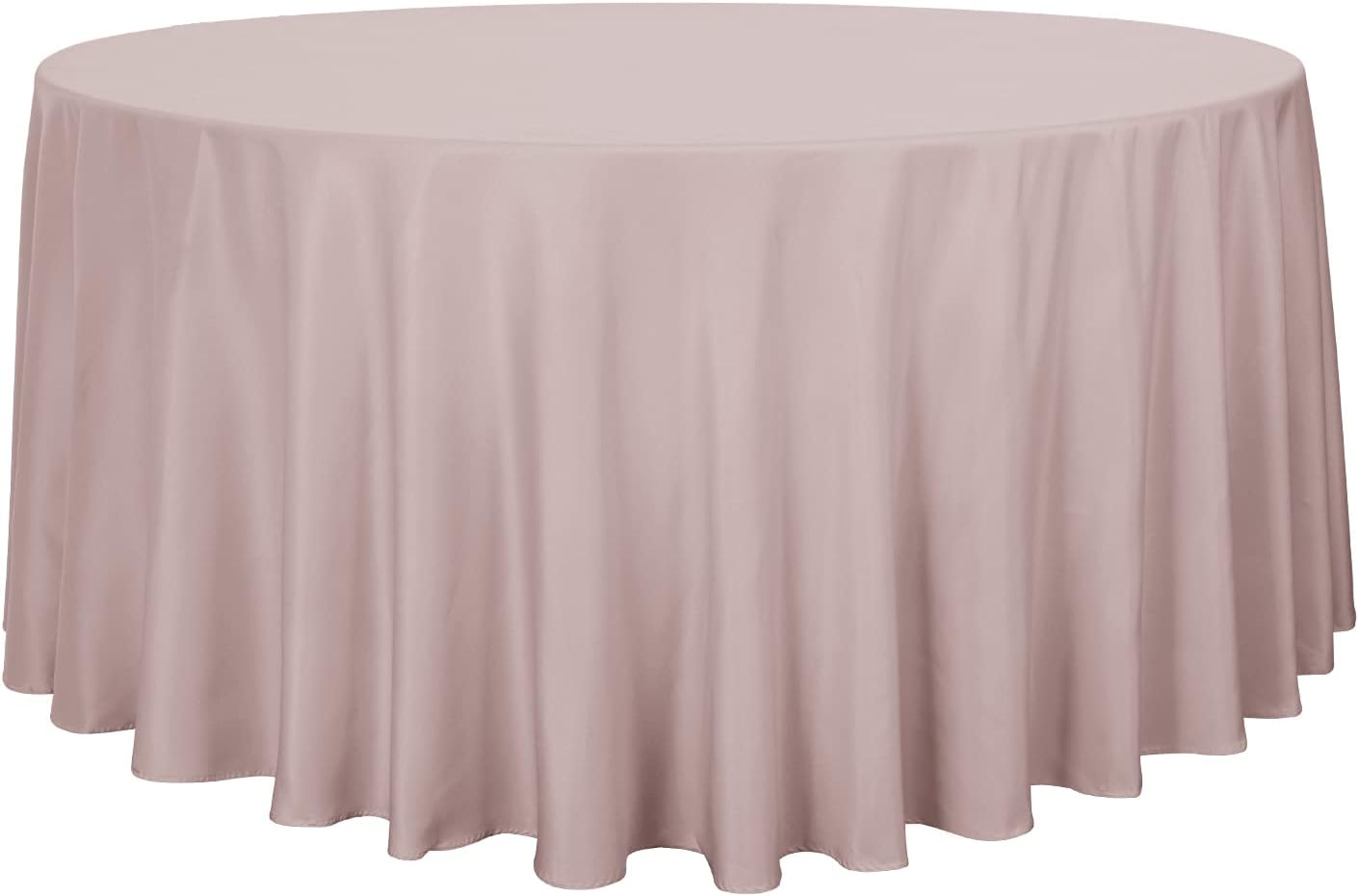 sancua Round Tablecloth - 120 Inch - Water Resistant Spill Proof Washable Polyester Table Cloth Decorative Fabric Table Cover for Dining Tables, Buffet Parties and Camping, Blush