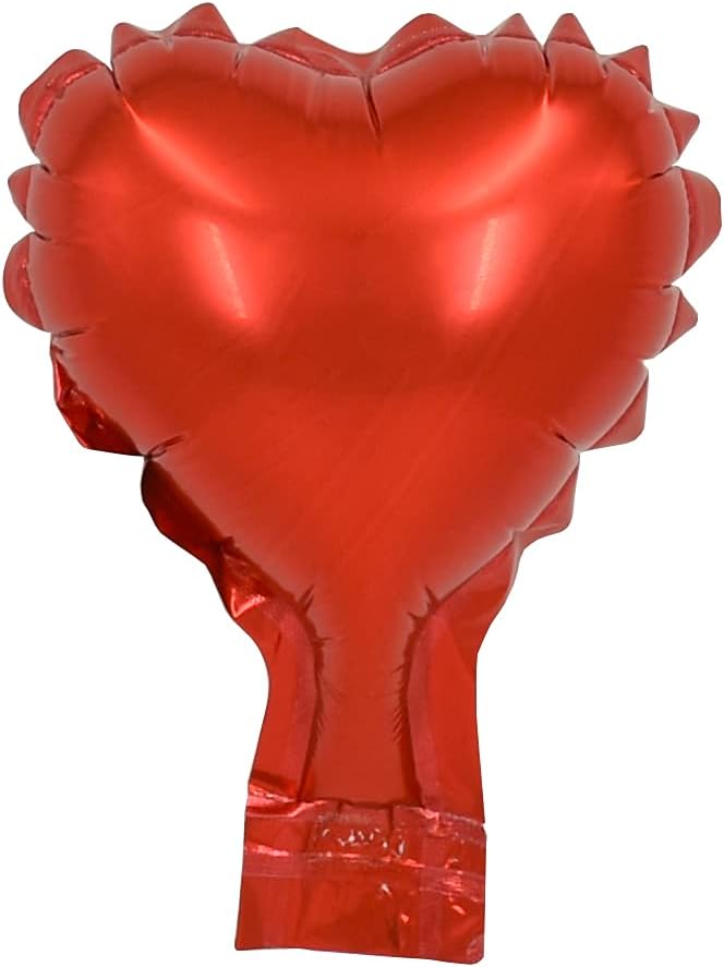 BEISHIDA 50pcs 5inch Red Heart Foil Mylar Balloons for Birthday, Wedding, Engagement Parties