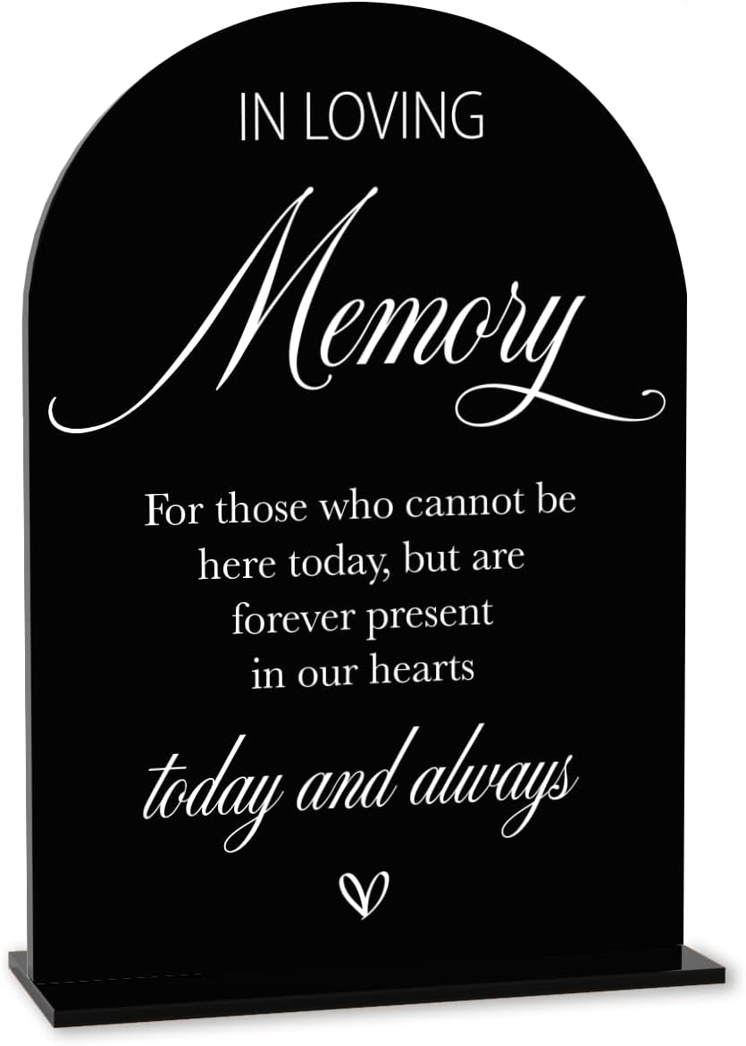 Black In Loving Memory Wedding Sign, In Memory Wedding Sign for Engagement Bridal Shower Decor fo Ceremony Reception, Weddings Acrylic Sign