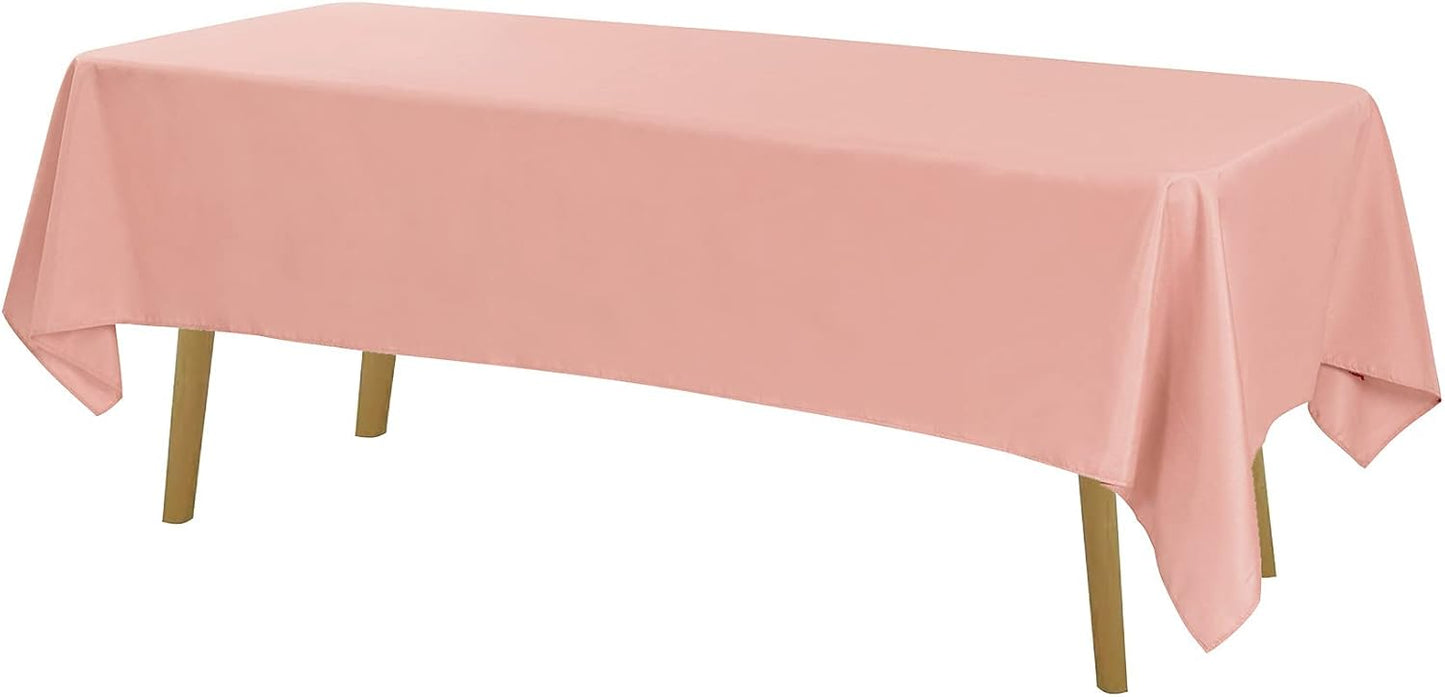 Rectangle Tablecloth 60x102 inch Washable Polyester Fabric Table Cloth for Wedding Party Dining Banquet Decoration（60x102, Dusty Pink）