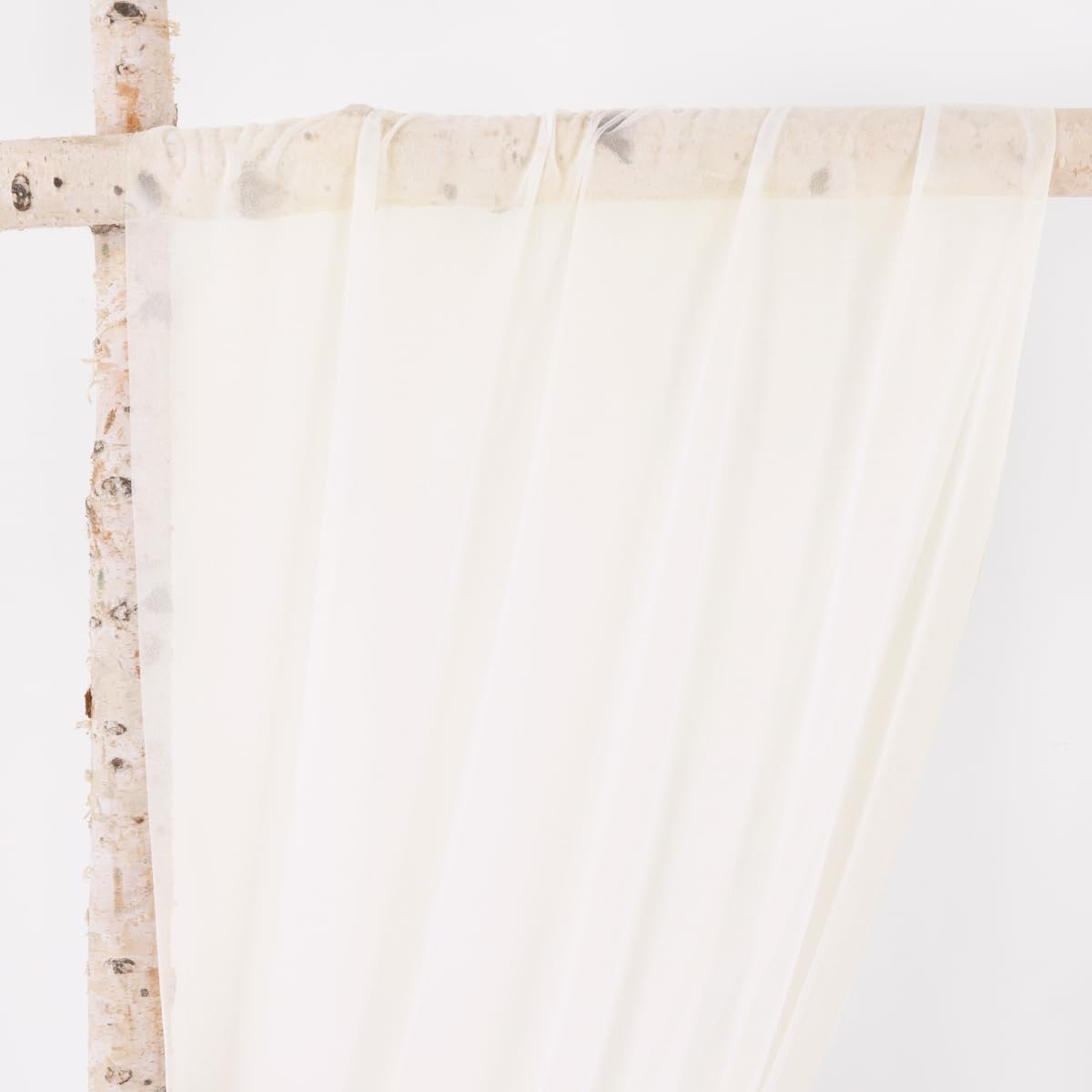 MLMW Wedding Arch Draping Fabric 2 Panels 29" x 20Ft Ivory Sheer Wedding Arch Backdrop Drapes Outdoor Curtain for Ceremony Party Background Ceiling Decor