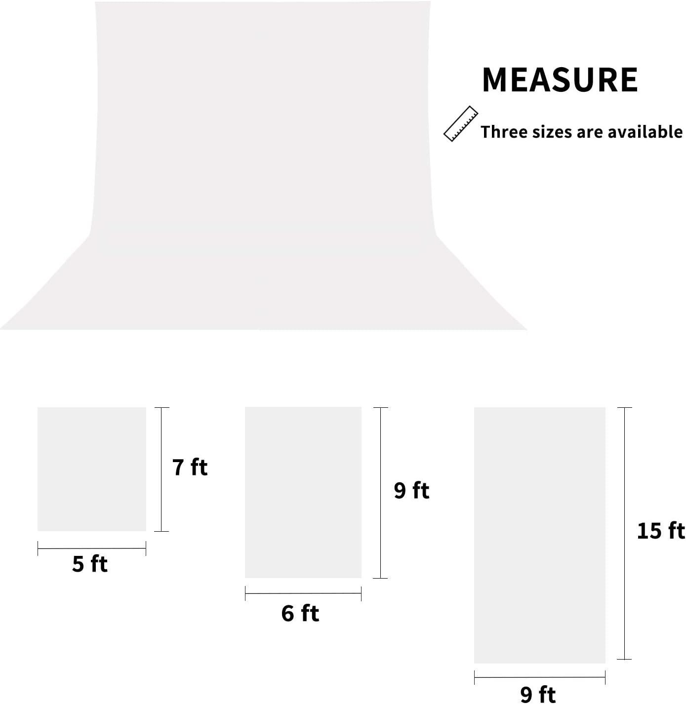 ISSUNTEX 9X15 ft Background Muslin Backdrop, Photo Studio, Collapsible High Density Screen for Video Photography and Television-Black/White