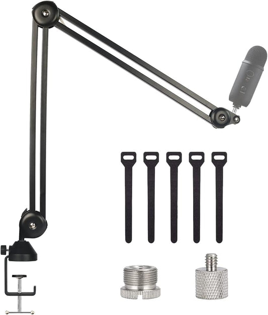 BOMGE heavy duty gaming Mic Boom Arm,Adjustable Studio Microphone Stand Arm for Blue Snowball, Blue Snowball ICE, Blue Yeti,Radio Broadcasting and Gaming