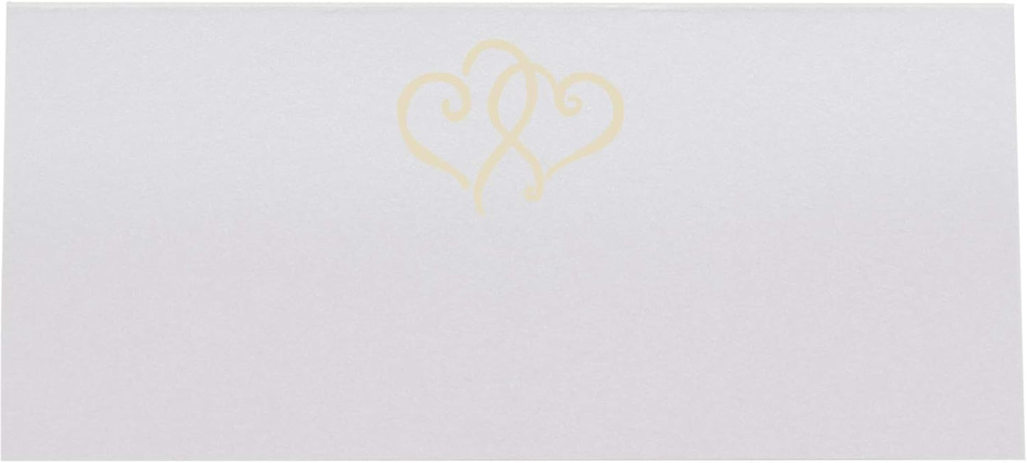 Linked Hearts Printable Place Cards, Ivory (Choose Color), Set of 150 (25 Sheets), Laser & Inkjet Printers - Wedding, Party, Dinner, and Special Events - Made in the USA