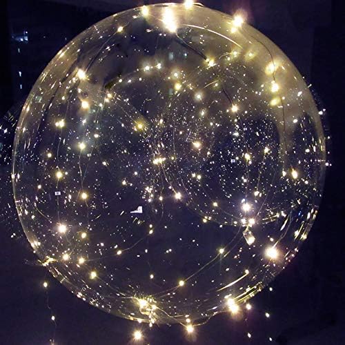 Lightsfever warm white led balloons with batteries, wedding proposal decorations clear transparent for helium or air, birthday party, halloween decor