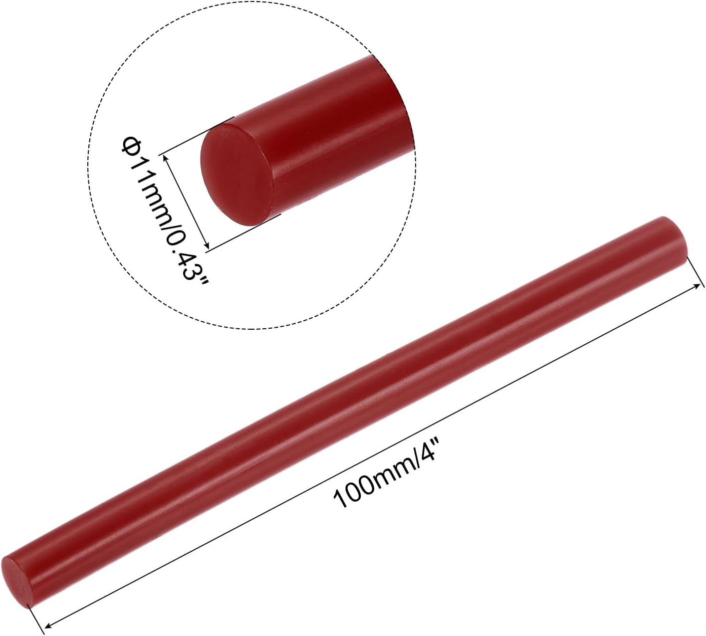 uxcell 20pcs Hot Glue Sticks for Glue Gun 11mm/0.43-inch x 4-inch Mini Hot Melt Adhesive Glue Stick Wine Red