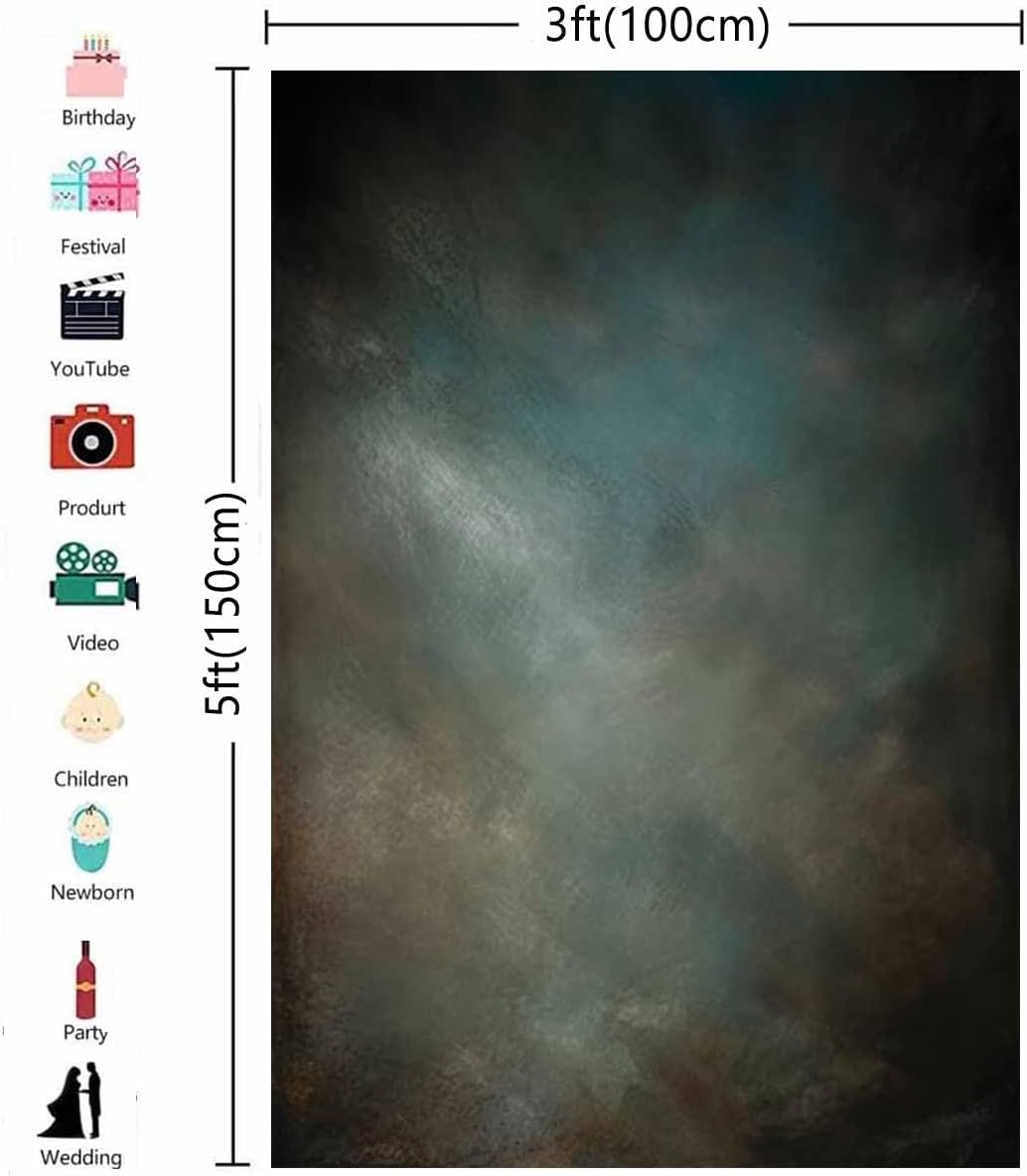 3x5ftAqua Backdrops Portrait Backdrops for Photography Mottled Photo Background