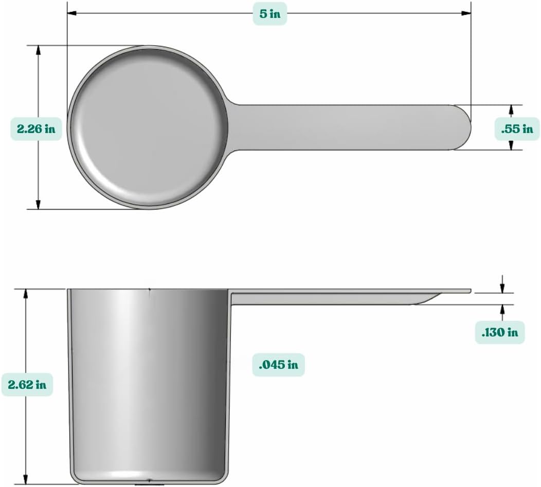 148 mL (148 CC | 5 Oz.) Long Handle Scoop for Measuring Coffee, Pet Food, Grains, Protein, Spices and Other Dry Goods (Pack of 1)