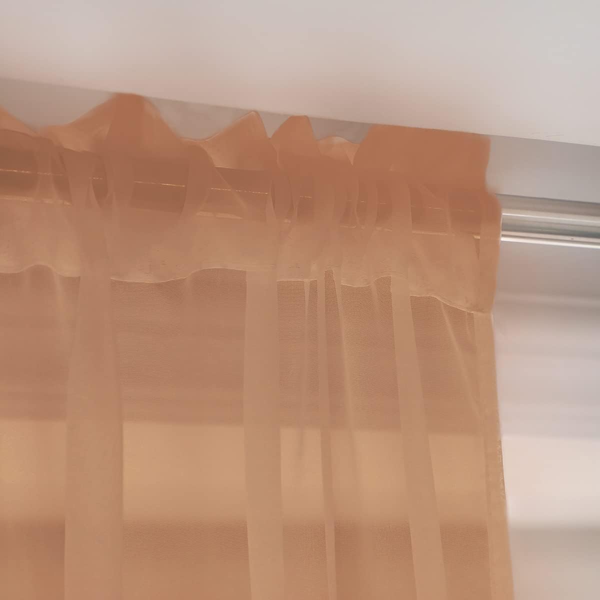 L&TEC Window Brown Sheer Curtains 60X45 Inches
