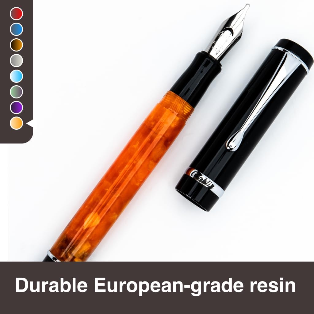 Conklin Duragraph Fountain Pen Orange Nights - Broad Nib, Elegant Writing Instrument with Bold Orange Finish