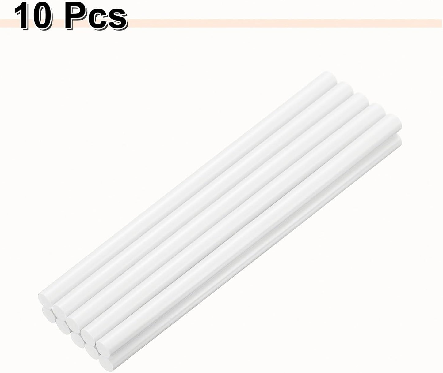 HARFINGTON 10pcs Hot Glue Sticks 0.43" Dia x 9.84" Long EVA Mini Hot Melt Adhesive Glue Stick for Hot Melt Gun Wood Plastic Glass Flowers Fabrics Foam, White