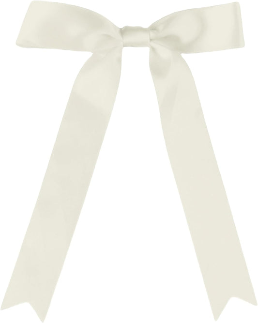 30 Pcs Ivory Satin Bows 6 X 10 Inch Premade Bows with Twist Tie for Wedding Florist Decor, Cake Pops,Christmas Tree & Gift Wrapping(Ivory)