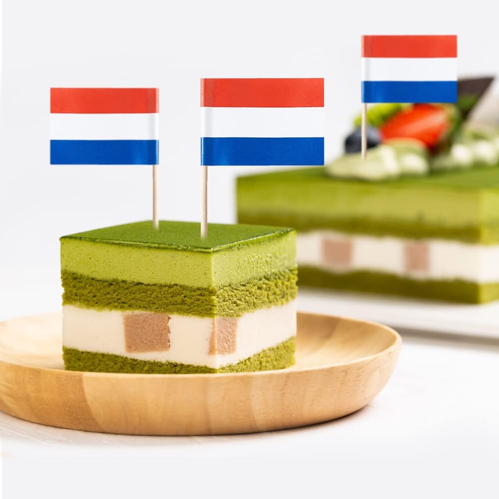 Netherlands Flag Dutch Flag, Small Mini Dutch Toothpick Flags for Food, Cupcakes, Cocktails, Appetizers, Bar Party Decorations