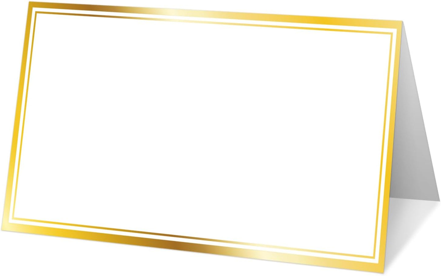 25 Premium Place Cards for Table Seating, Wedding Name Place Card with Gold Border, Tent Cards for Birthday Bridal Shower Baby Shower Reception Dinner Party Decorations -A19