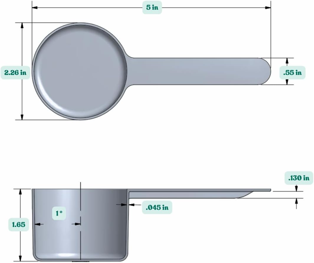 94 mL (94 CC | 3.18 Oz.) Long Handle Scoop for Measuring Coffee, Pet Food, Grains, Protein, Spices and Other Dry Goods (Pack of 1)