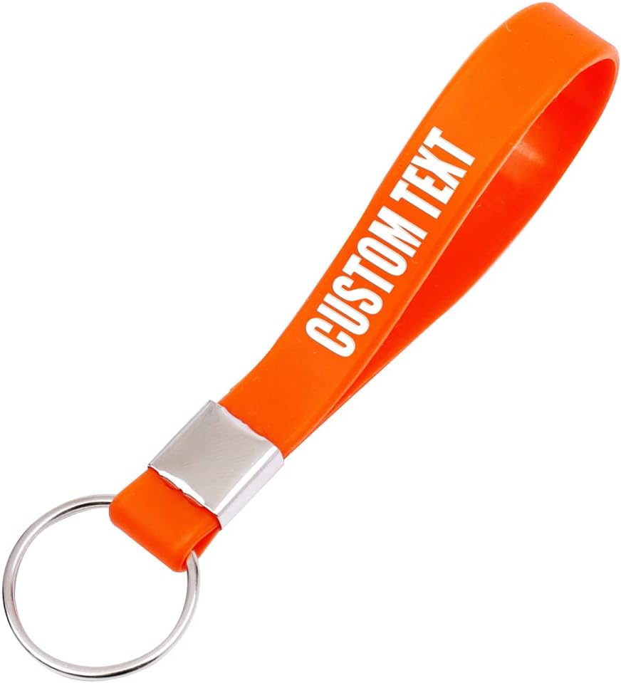 50 Custom Keychains Silicone Personalized Keyrings Customized Bulk for Events, Awareness, Motivation Customizable
