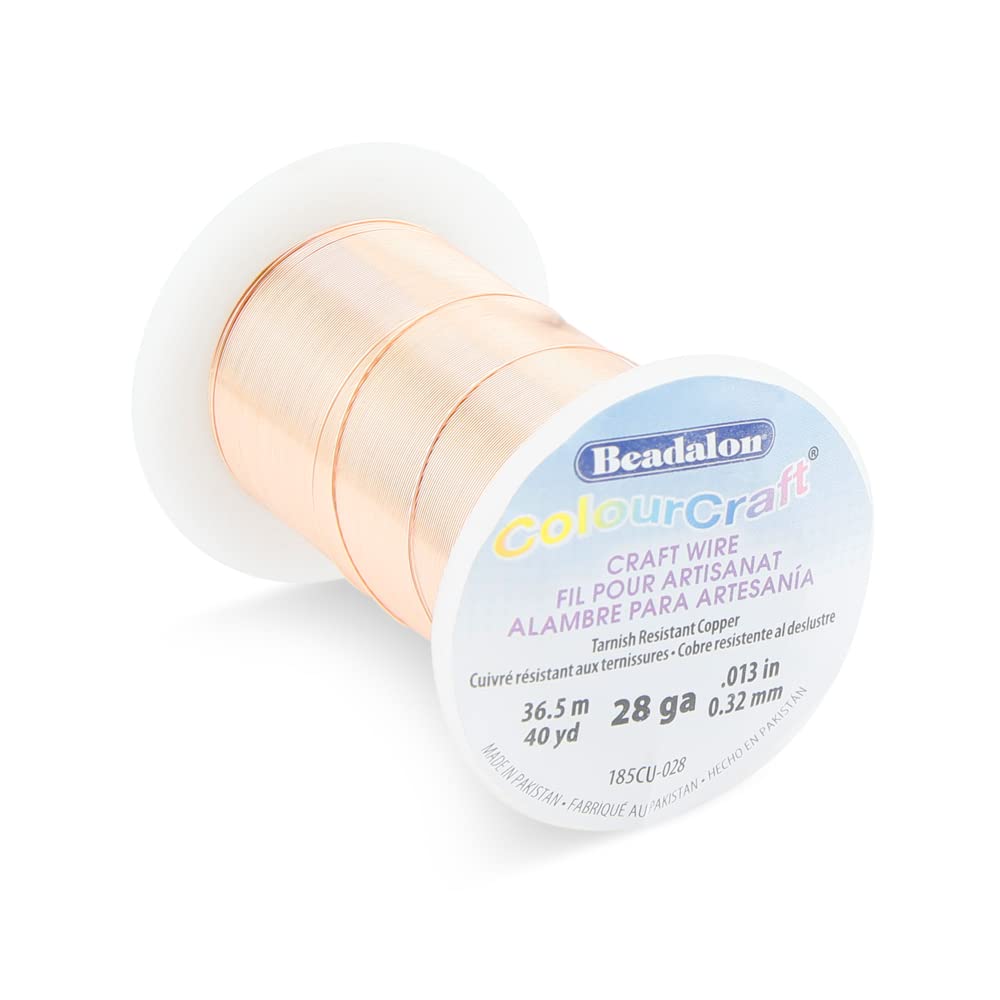 Beadalon ColourCraft Wire, 28 Gauge, Copper Color, 40 yd Spool