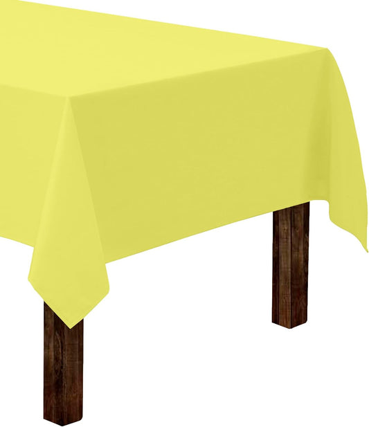Gee Di Moda Rectangle Tablecloth - 60 x 126 Inch Yellow Table Cloth for 8 Foot Rectangle Table - Heavy Duty Washable Fabric - for 8 Ft Buffet Table, Holiday Party, Dinner, Wedding & Baby Shower