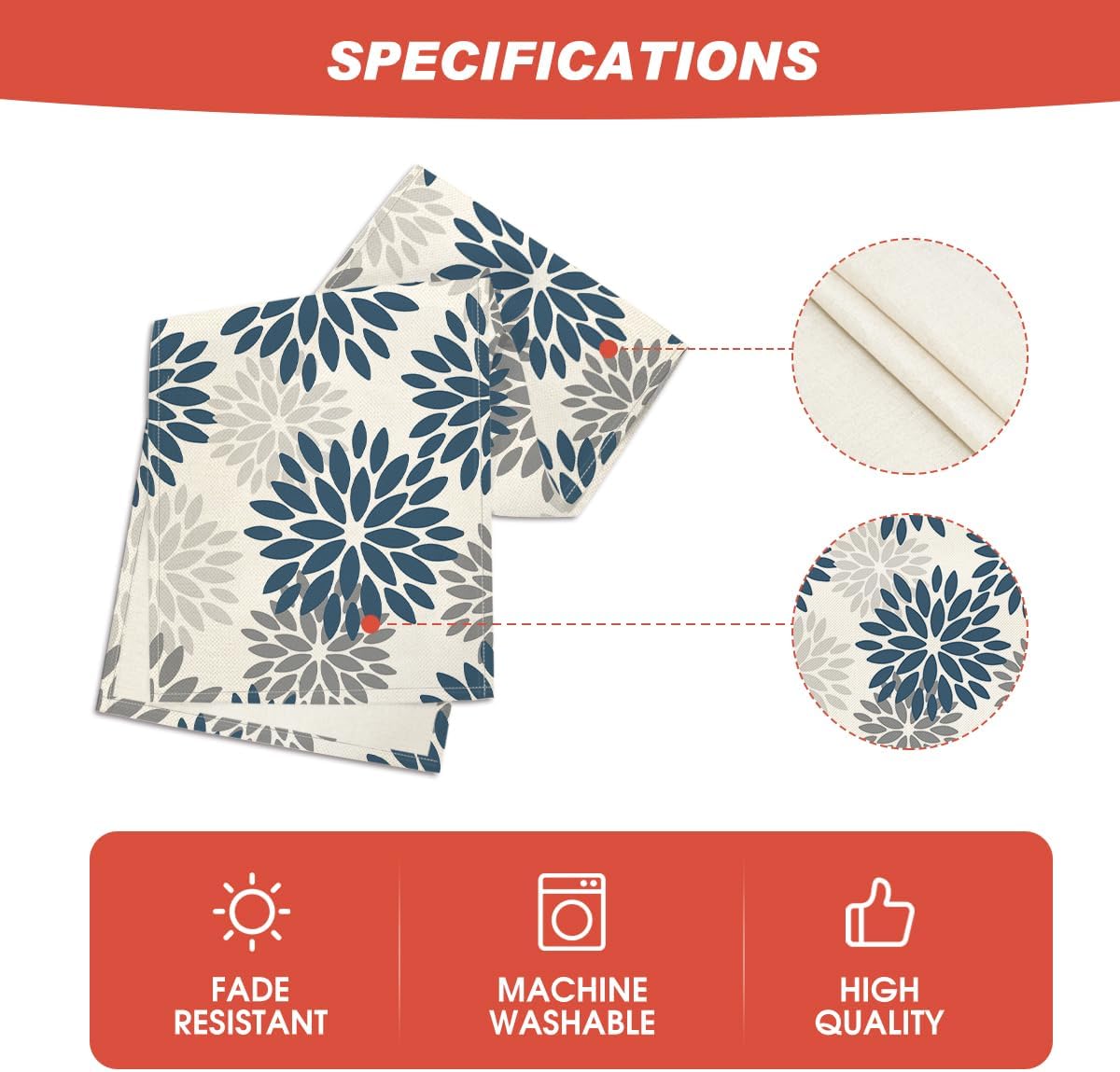 Artoid Mode Dahlia Aqua Floral Pinnata Flower Summer Table Runner, Seasonal Winter Holiday Kitchen Dining Table Decoration for Home Party Decor 13x72 Inch