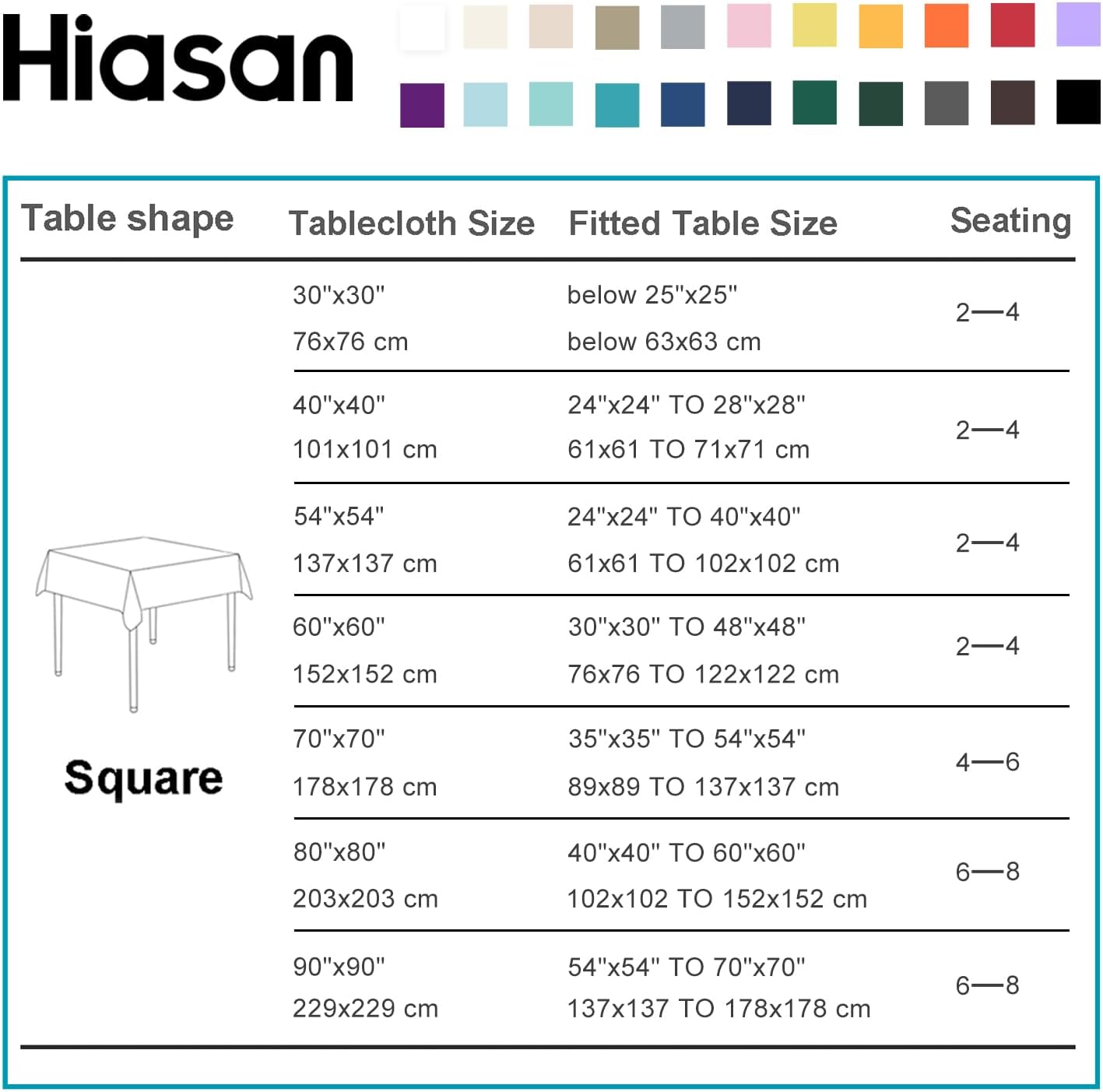 Hiasan Dusty Rose Square Tablecloth - Waterproof and Spillproof Washable Fabric Table Cloth for Dining Room Kitchen, 60 x 60 Inch