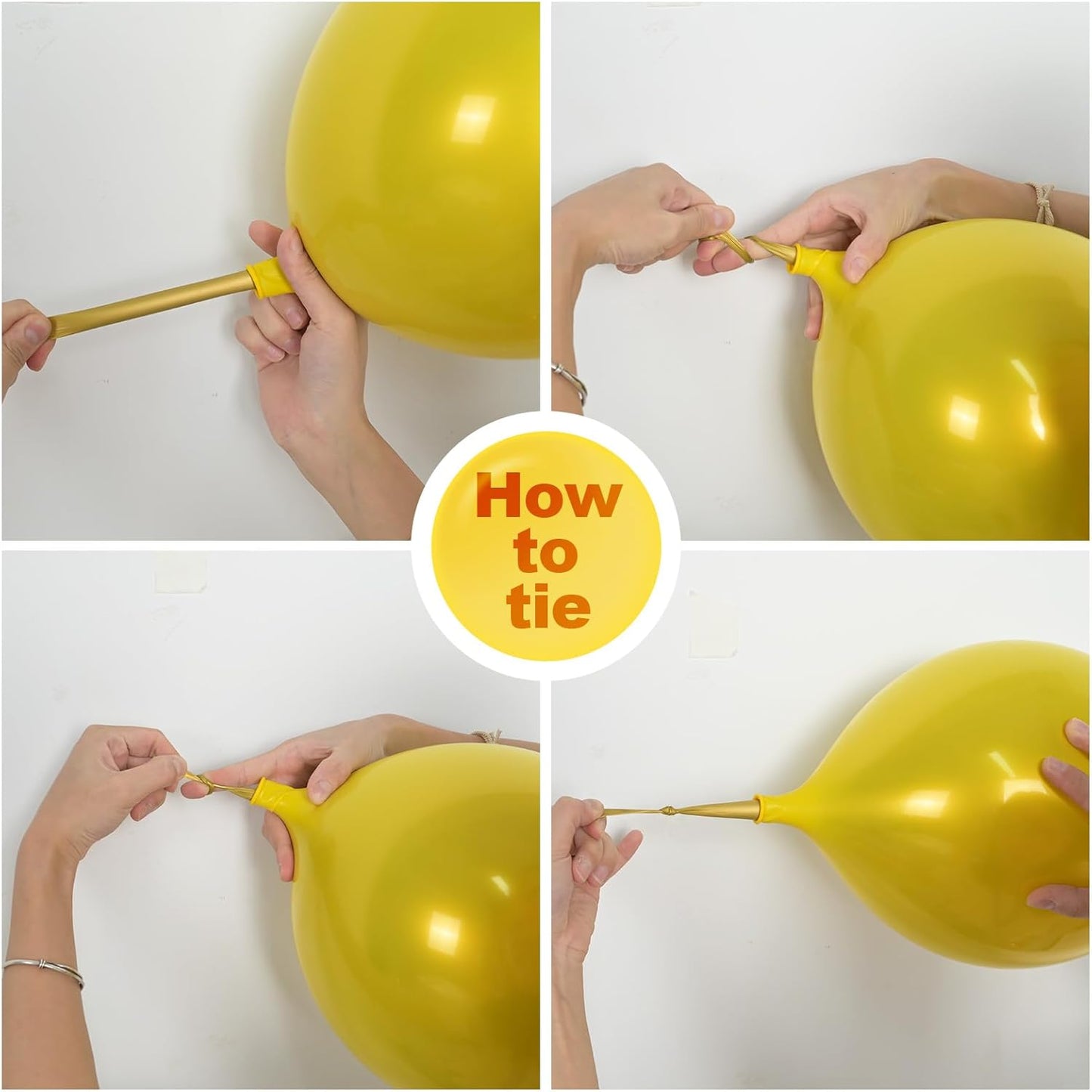Chrome Yellow Balloons, 50 PCS 10 Inch Double-Layered Metallic Yellow Balloons, Shiny Thick Chrome Metallic Latex Helium Balloon for Birthday Wedding Graduation Party Decoration Supplies
