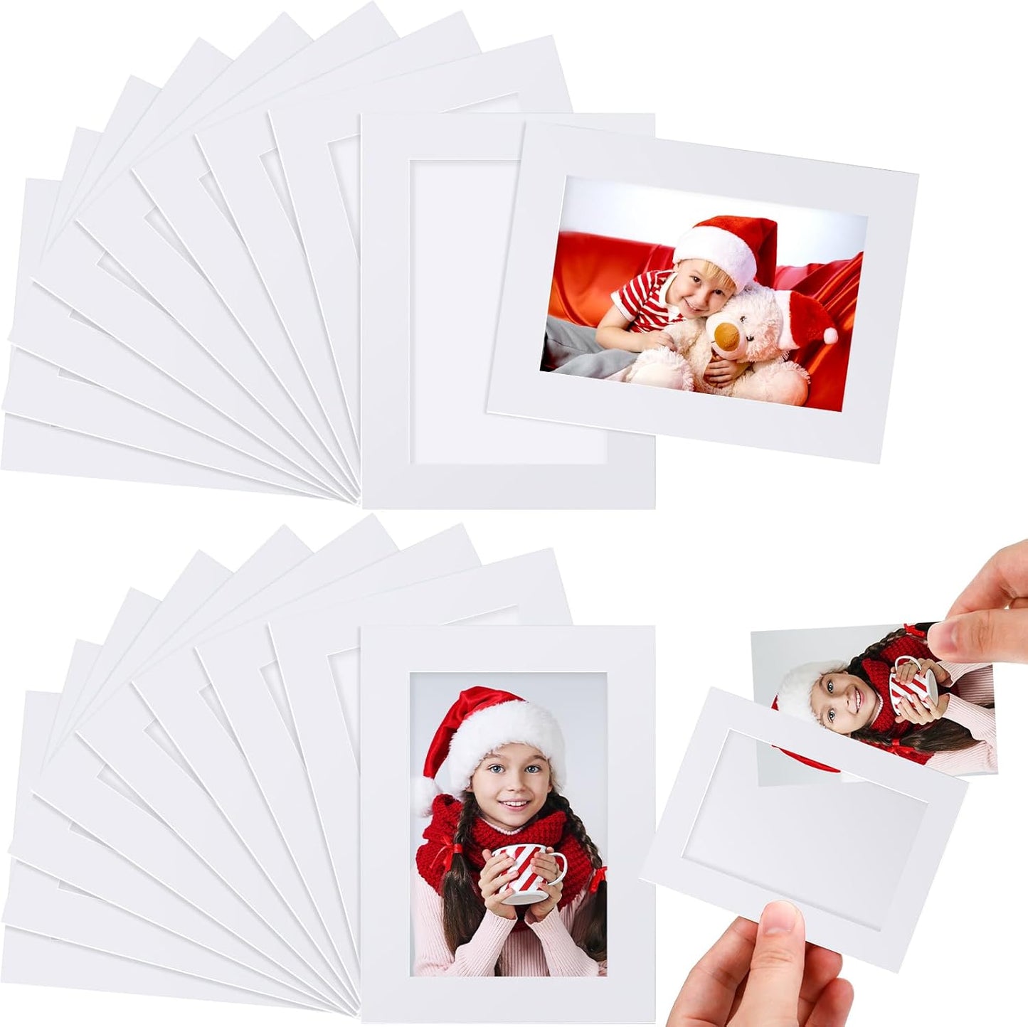 Soaoo 60 Pcs Magnetic Picture Frames Wallet Size 2.5 x 3.5 Inches Reusable Magnetic Photo Sleeves Picture Frame Holder for Home Cabinet Office Graduation Xmas Anniversary Classroom(White)