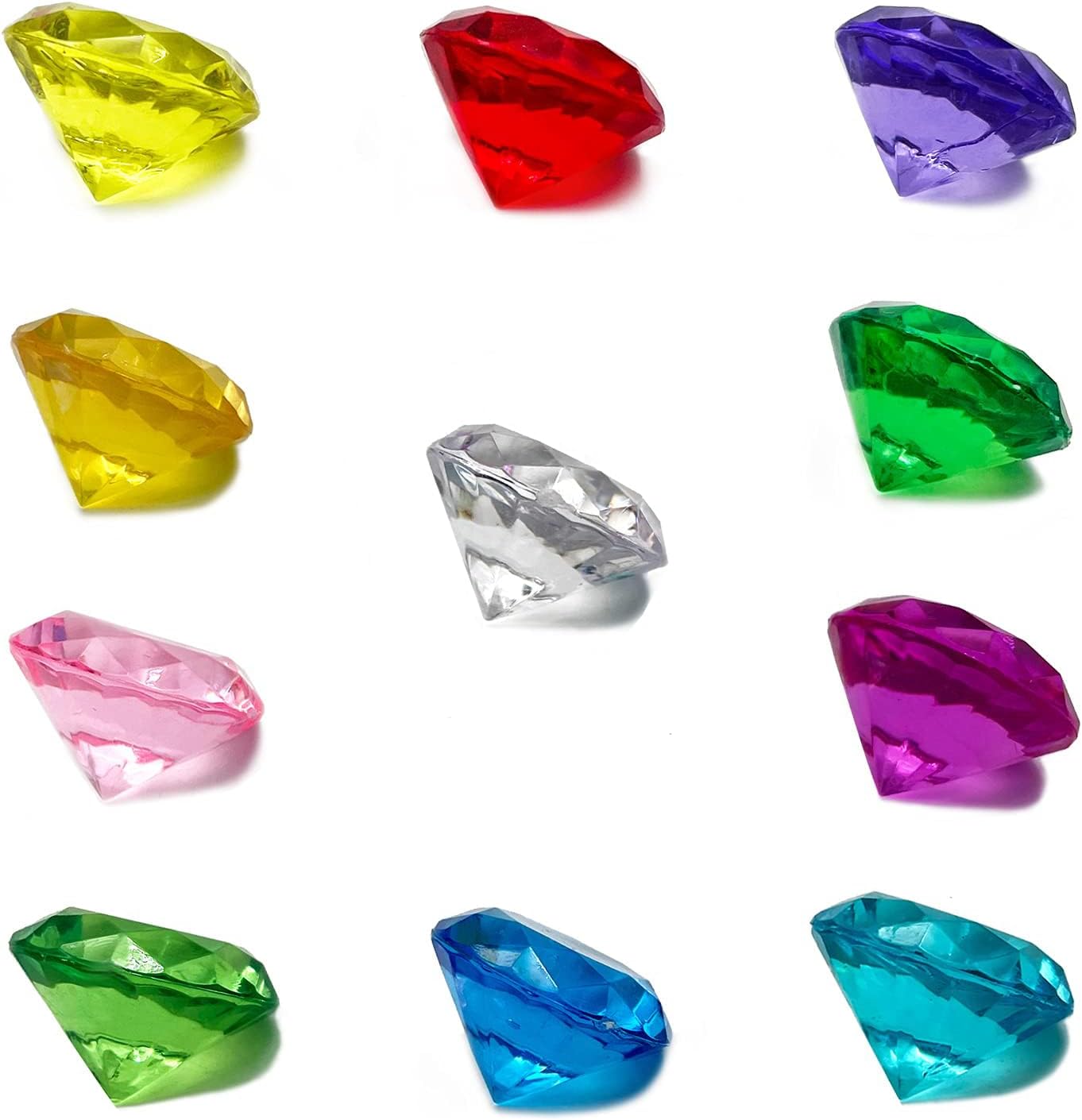 Fake Diamond Valentine's Day Decoration, 280 pcs Multicolor 20 mm Acrylic Diamond for Table Scatters Vase Fillers, Valentines Day Decor