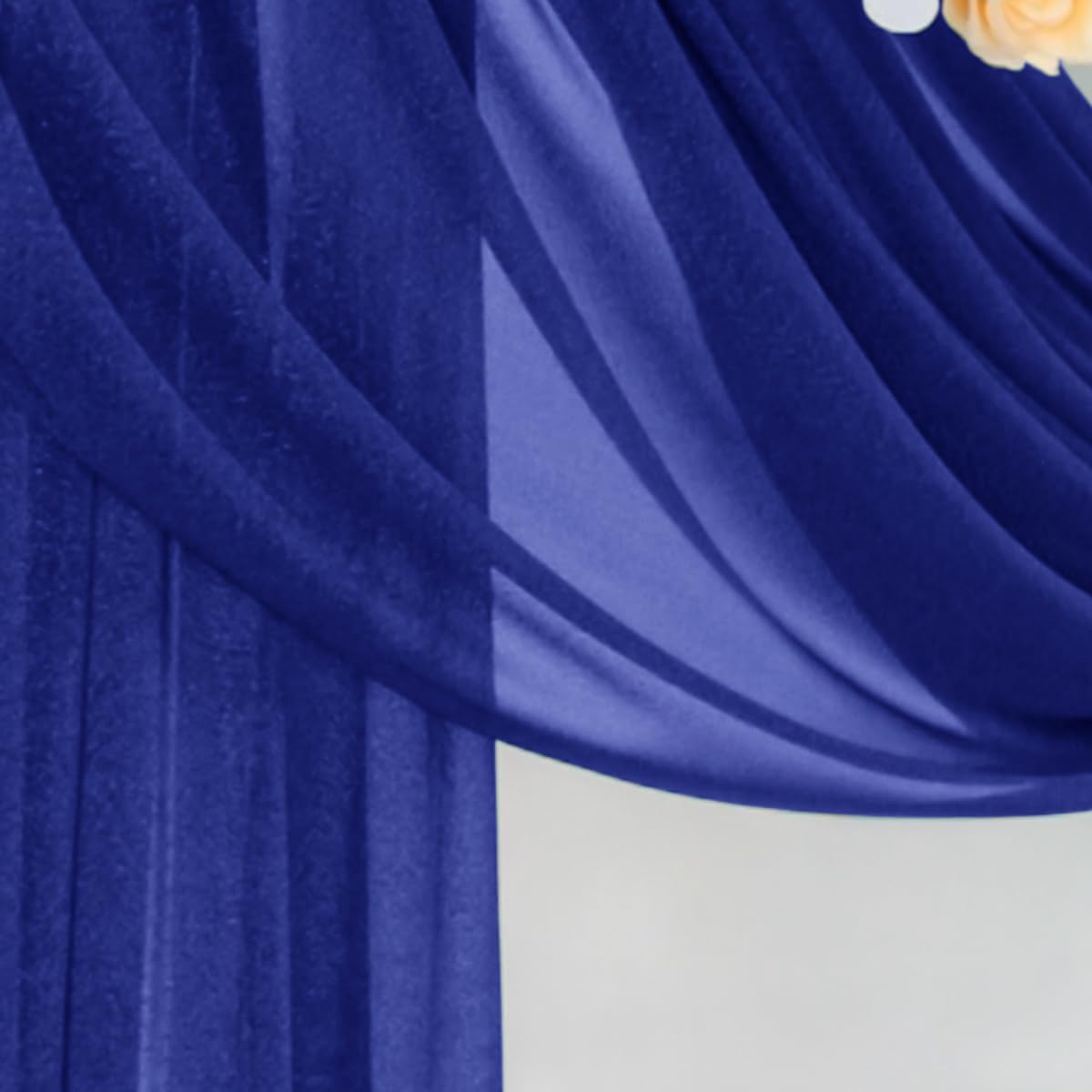 Royal Blue Wedding Arch Draping Fabric 2 Panels 29" x 20 FT Blue Wedding Drapes for Backdrop Sheer Curtain Drapes for Romantic Bridal Baby Shower Ceremony Birthday Party Fall Outdoor Events