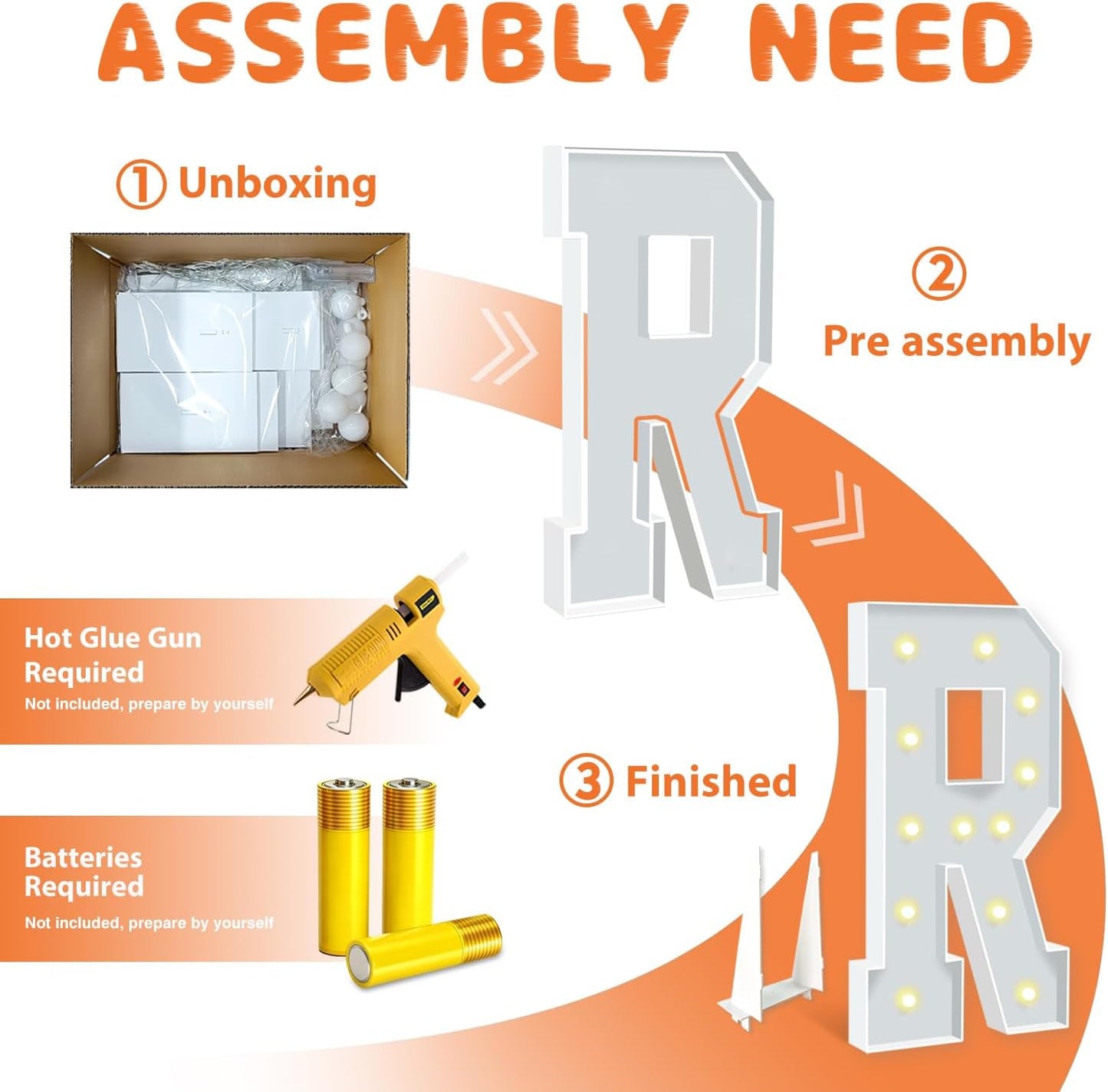 4FT Marquee Letters R, Large Marquee Light Up Letters, Mosaic Balloon Frame Letter for Engagement Wedding Decorations Birthday Party Backdrop Decor, Balloon Arch Kit