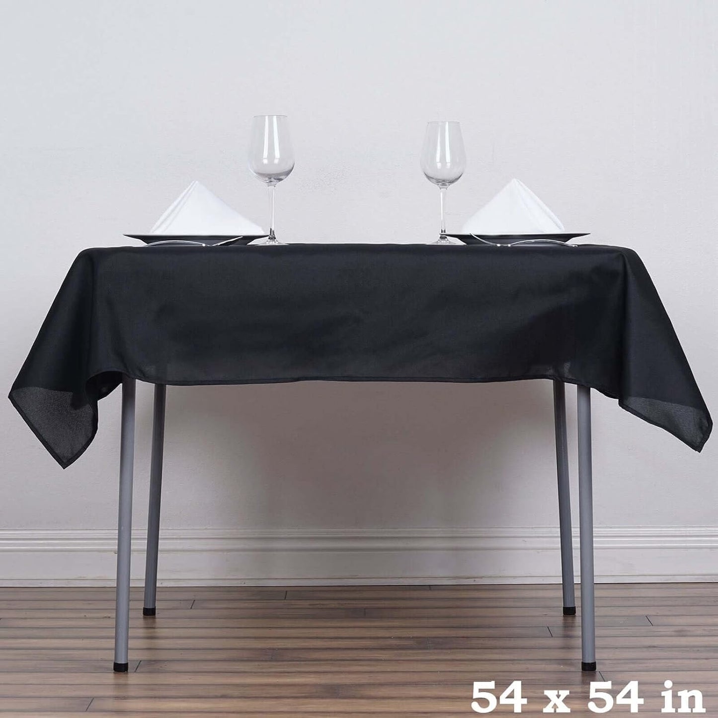 Efavormart 54x54 Black Wholesale Linens Seamless Polyester Square Linen Tablecloth for Wedding Banquet Party Restaurant