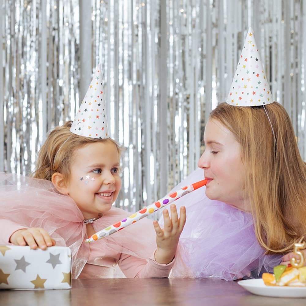 3 Pack Silver Foil Fringe Backdrop Curtains Party Streamers Metallic Tinsel Birthday Backdrop Christmas Bachelorette New Year Engagement Graduation Disco Party Decorations Glitter Backdrop