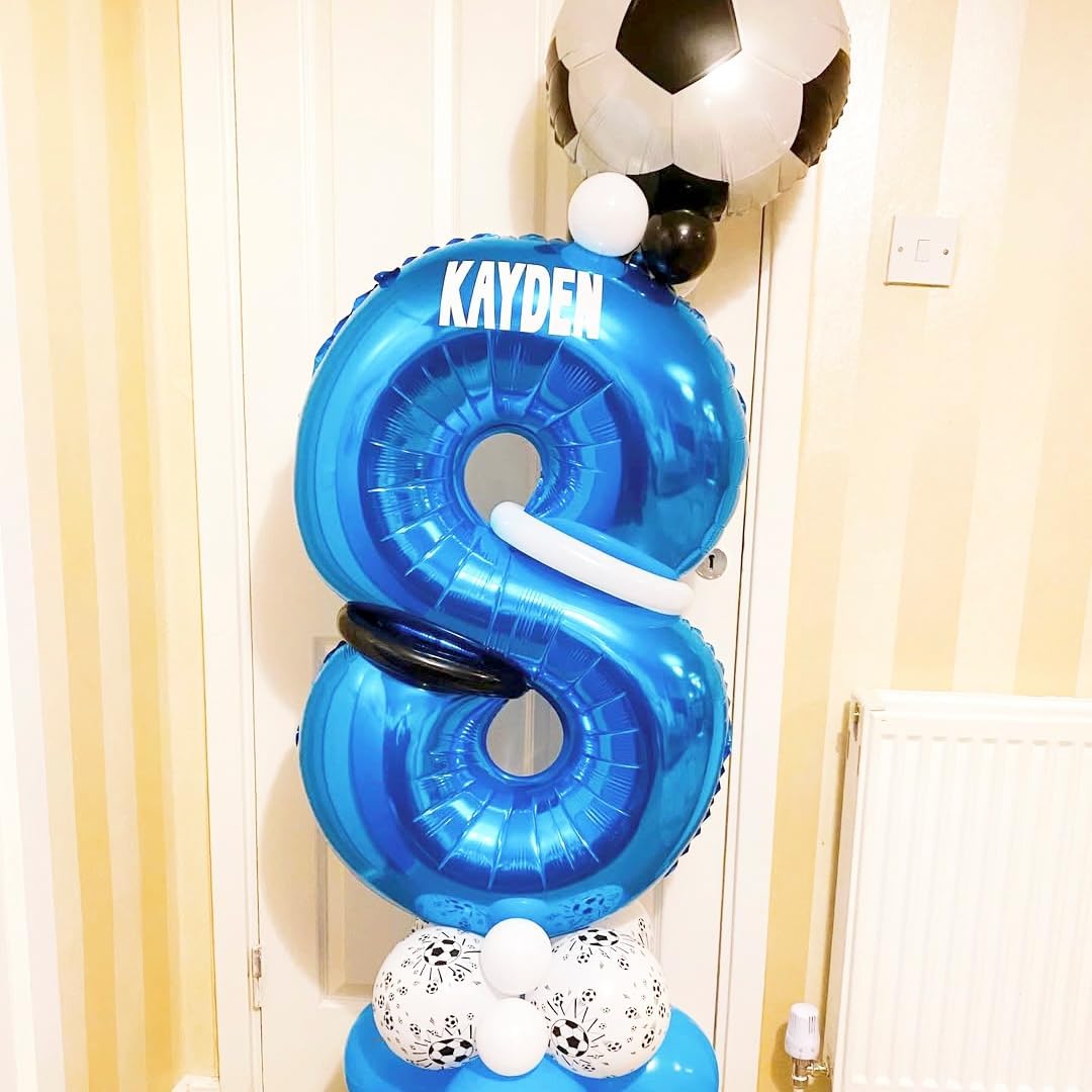 Blue 1 Balloon Number,40 Inch Number 1 Balloon Big Blue 1 Foil Mylar Helium Balloon for Birthday Party Decorations