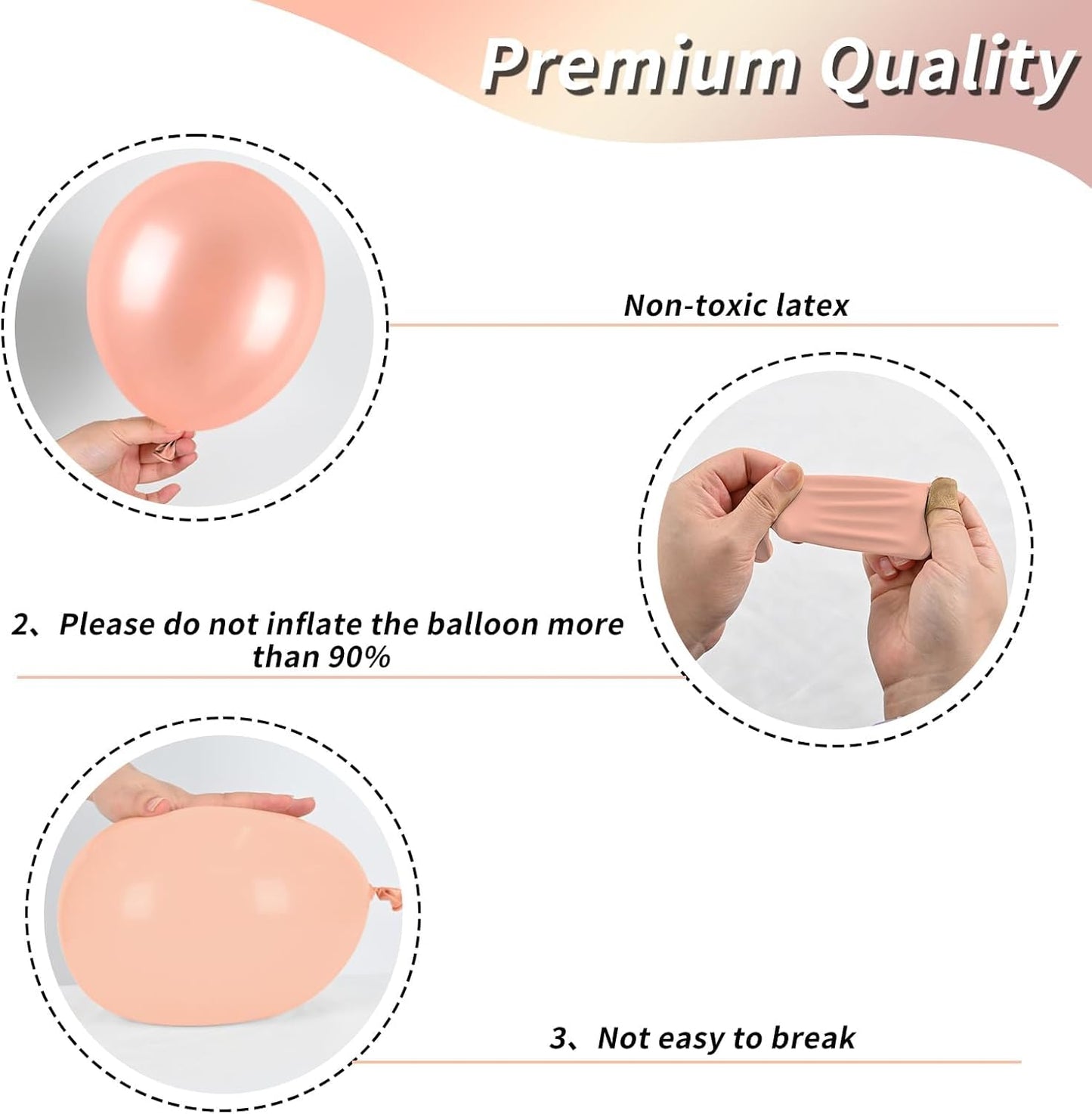 Rose Gold and Black Balloons Set, 12 inch Metallic Rose Gold Balloons Pearl Rose Gold Confetti Balloons Black Latex Balloons Party Balloons for Birthday Baby Shower Wedding Party Decorations