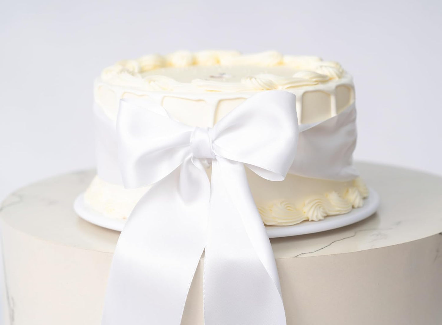 White Satin Ribbon 2.5 Inch Double-Faced Ribbons 25 Yards for Flower Bouquet Wrapping Paper Bows Gift Wedding Invitations Crafts