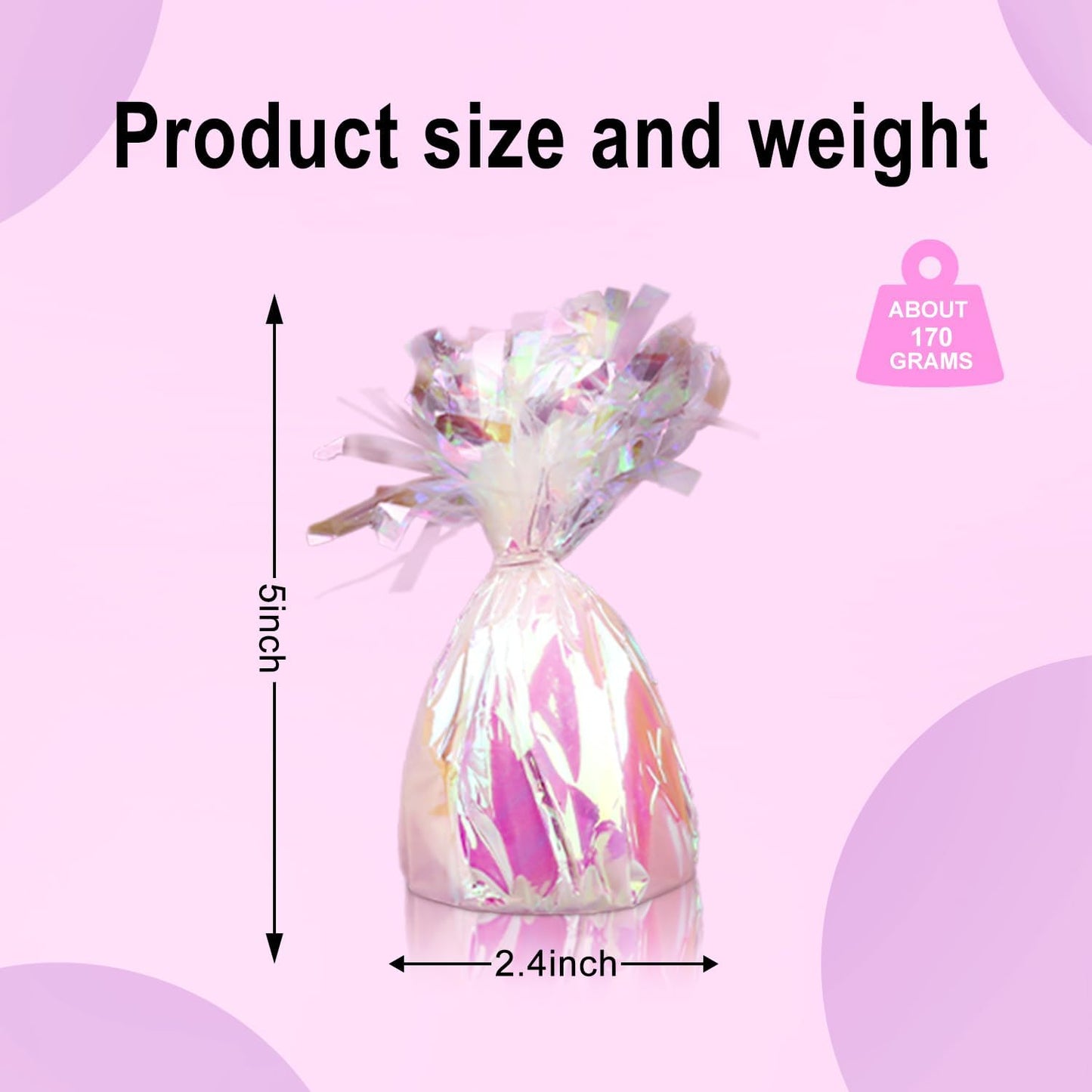 12PCS Balloon Weight Metallic Heavy Solid Balloon Pendant Pack Holder For Table Centerpieces Birthday Wedding Chrismas Party Decoration (Irides)