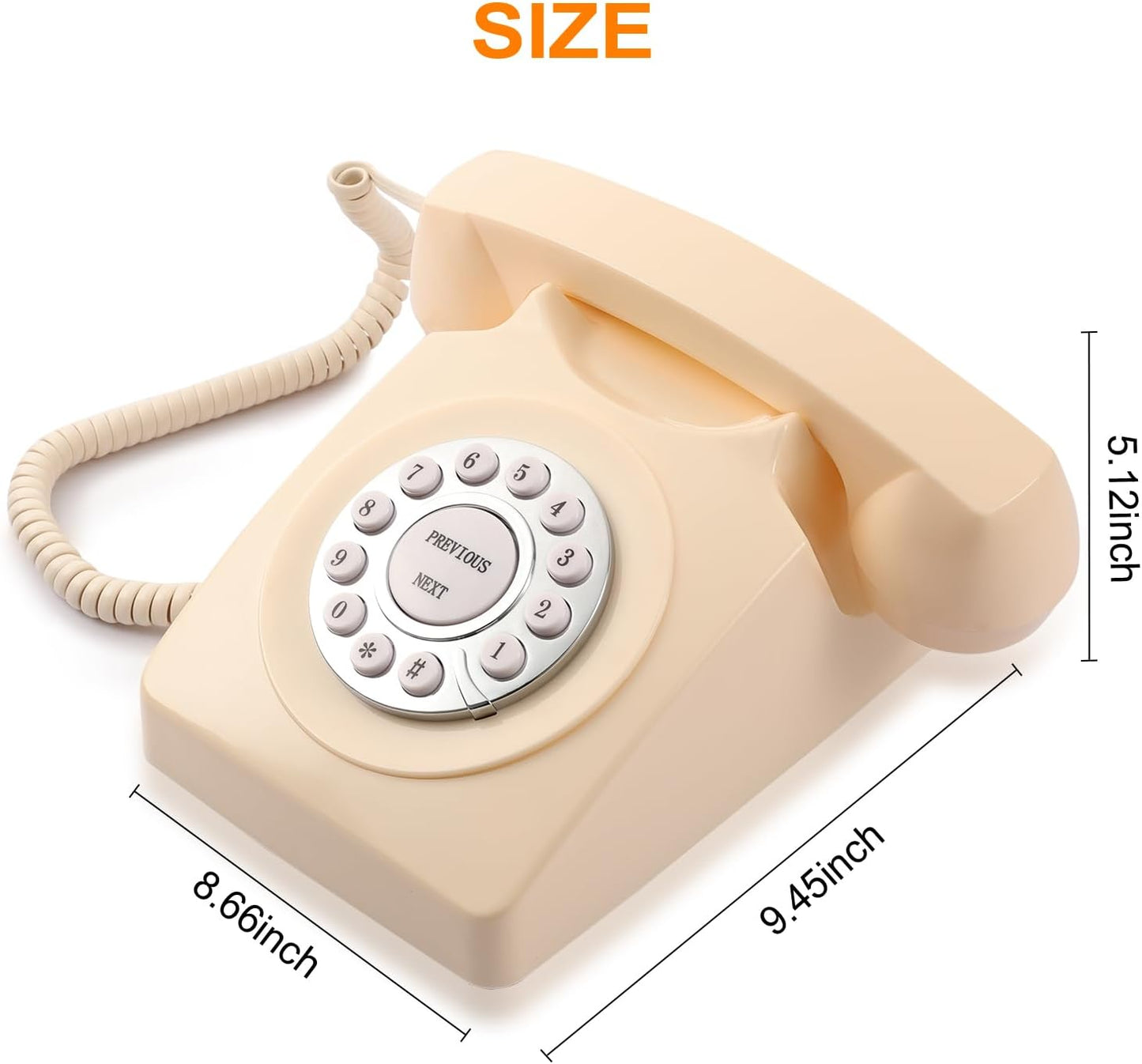 Guest Book Audio Wedding Phone,Record Voice Messages,Retro Guest Book for Wedding or Birthday Party Message Voicemail,Save The Blessings of Your Relatives and Friends（Beige）