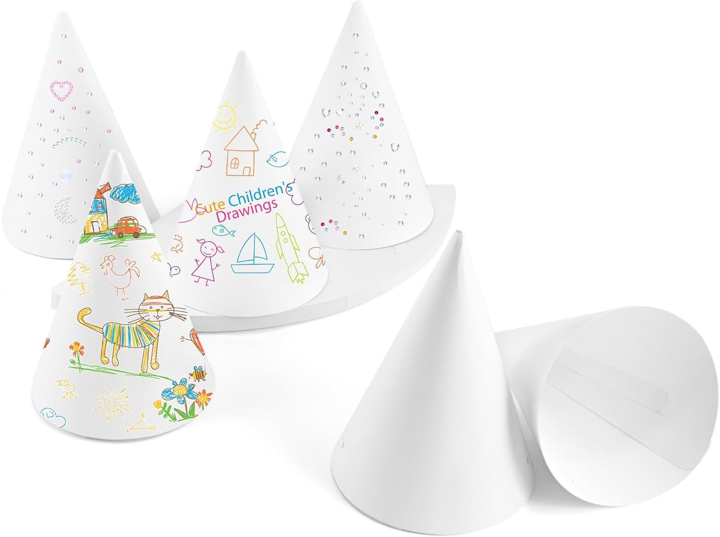 CANREVEL Party Hats for Kids and Adults, Birthday Party Headwear Supplies, Cone Hats Bulk for Girls Boy Women Men