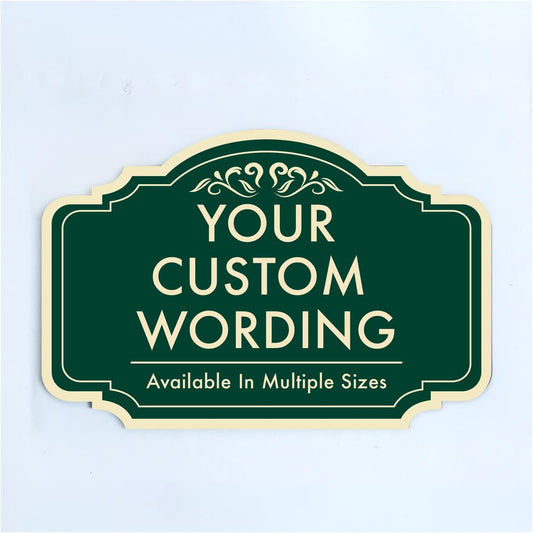 Custom Decorative Outdoor Metal Sign, Personalized Aluminum, Customized Driveway, Waterproof Made in USA - Design 2, Forest Green 18x12 In