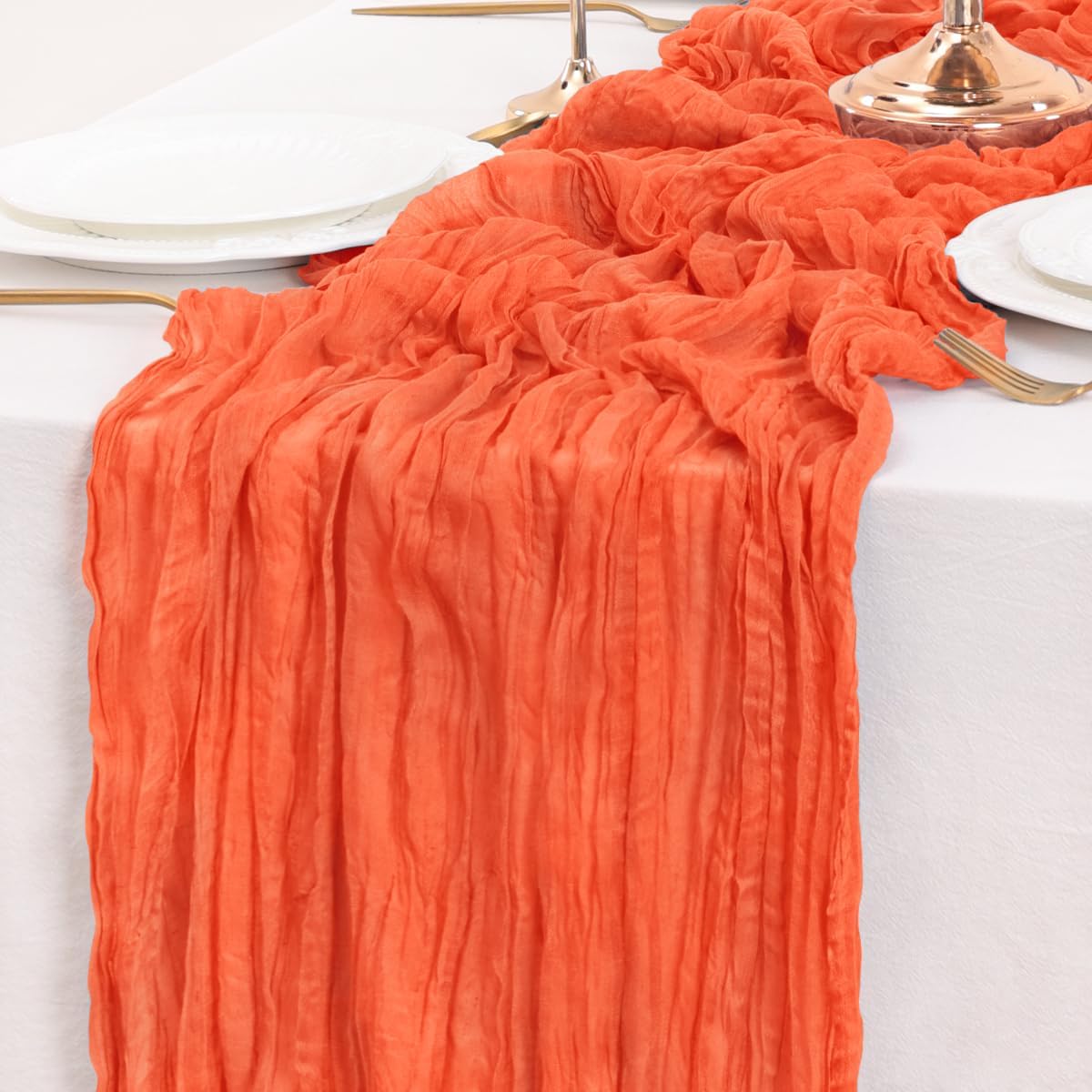Orange Table Runner Cheesecloth Table Runners 10 Pack 10FT Baby Shower Decoration 120 InchesFall Table Decor Dining Room Centerpiece Wedding Boho Baby Shower Birthday