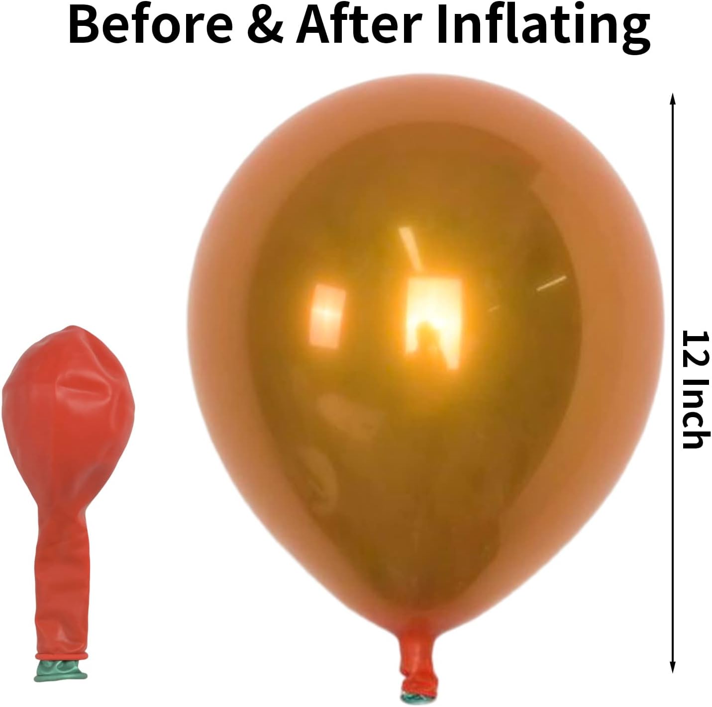 Chrome Gold Balloons 12 Inch, Double-Layered Metallic Light Gold Balloons, Shiny Thick Chrome Metallic Light Latex Helium Balloon for Birthday Wedding Party Decoration Supplies