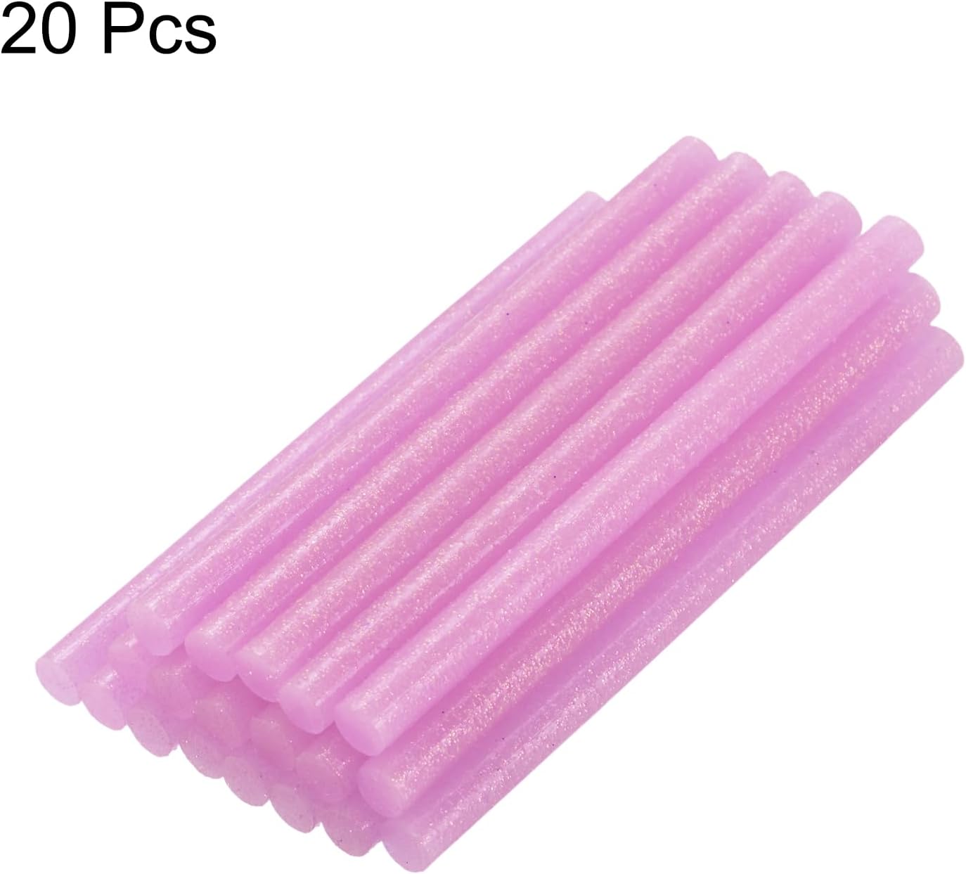 uxcell 20pcs Hot Glue Sticks for Glue Gun 7mm/0.27-inch x 8-inch Mini Hot Melt Adhesive Glue Stick Glitter Pink