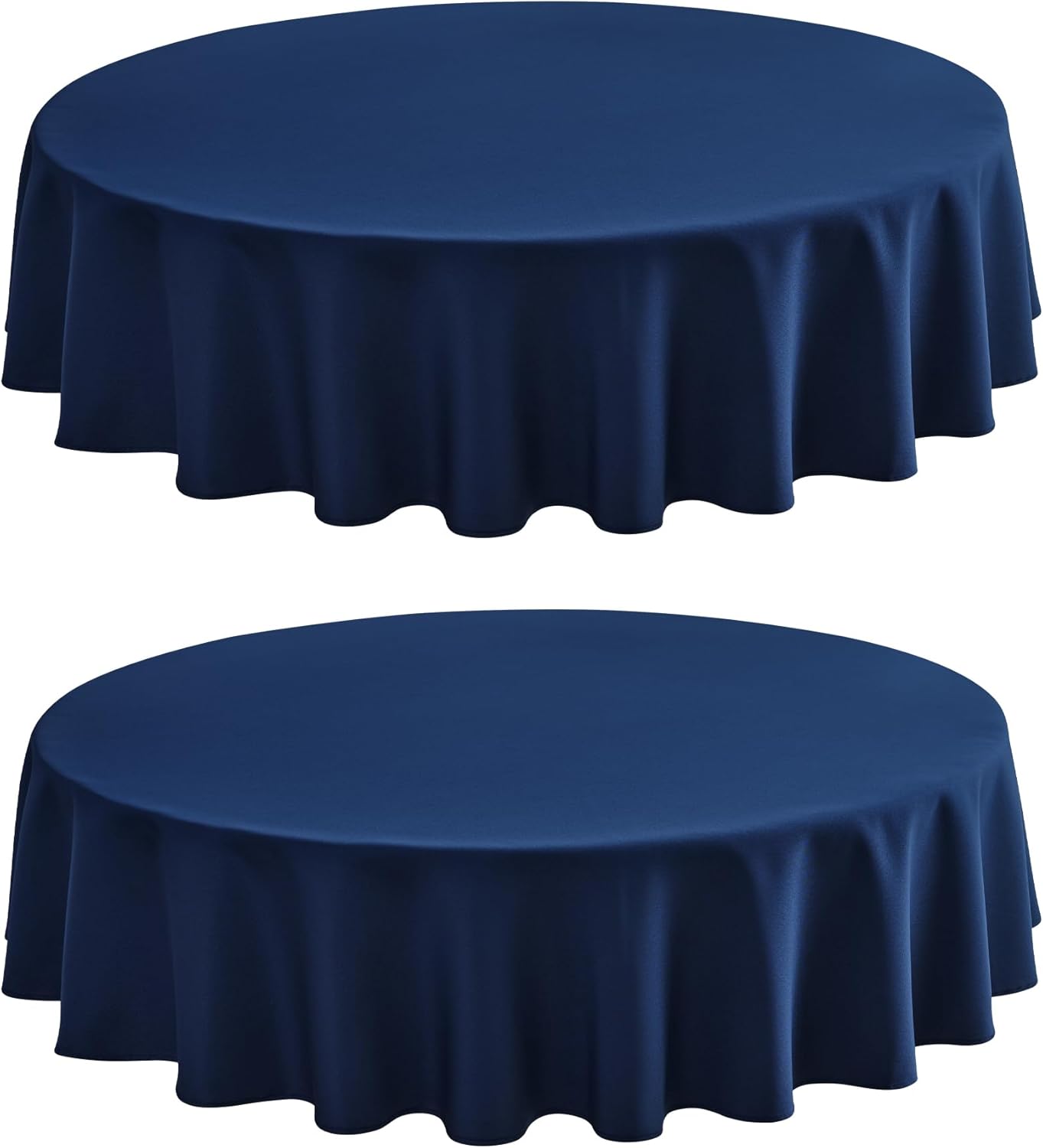 2 Pack Round Table Cloth 48 Inch Navy Tablecloth Washable Polyester Solid Dining Table Cover for Birthday Party Dinner Holiday Outdoor Indoor